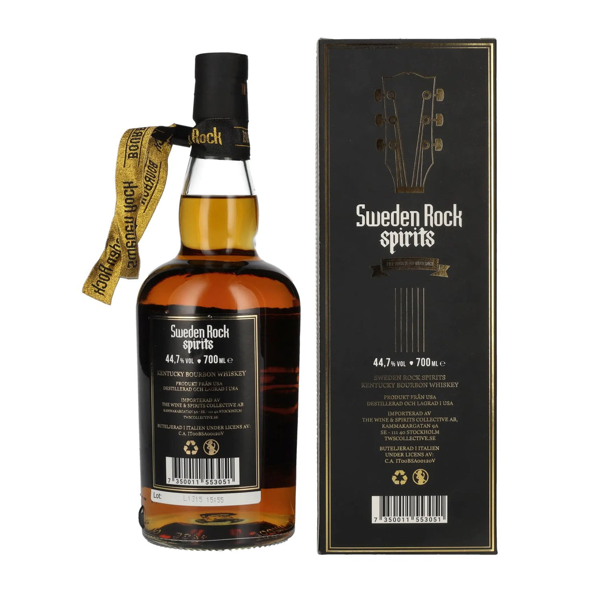 Sweden Rock Spirits Kentucky Bourbon Whisky 44.7% ABV 0.7l in a gift box