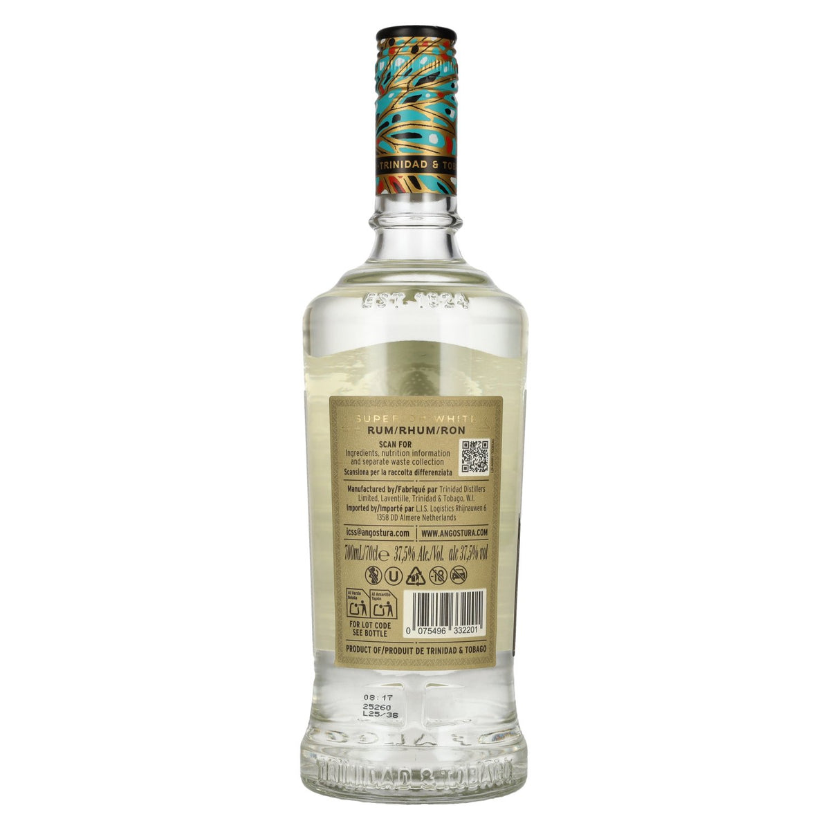 Rhum blanc Angostura 3 ans d'âge « Superior » 37,5 % vol. 0,7 l