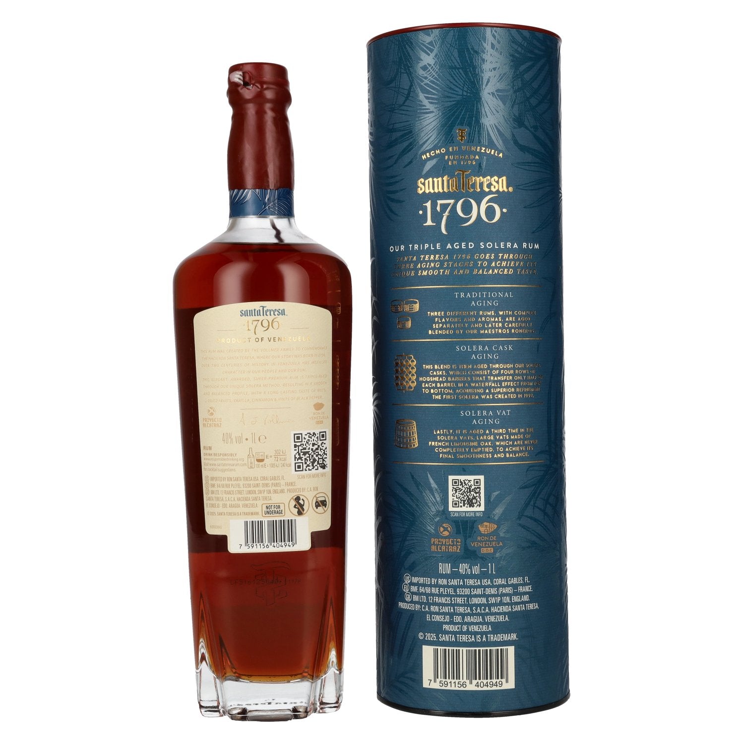 Santa Teresa 1796 Triple Aged Solera Rum 40% Vol. 1l in gift box