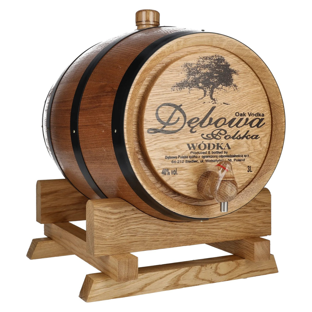 Debowa Wódka, cask-aged, 40% ABV, 3 litres, in a gift box