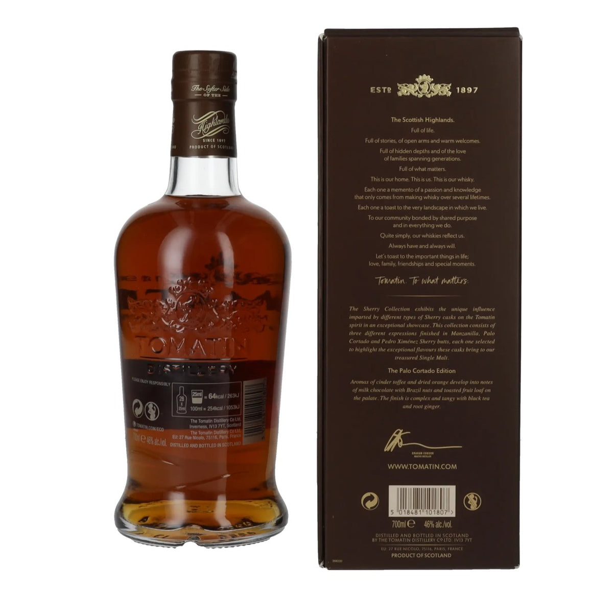 Tomatin 15 Years Old SHERRY COLLECTION Palo Cortado Sherry Butts Limited Edition 2008 46% Vol. 0,7l in Geschenkbox