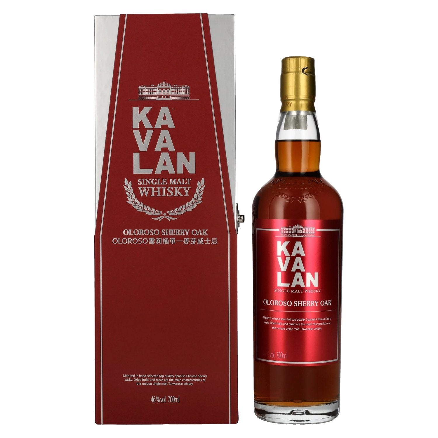 Kavalan OLOROSO SHERRY OAK Single Malt Whisky 46% vol. 0,7l en coffret cadeau