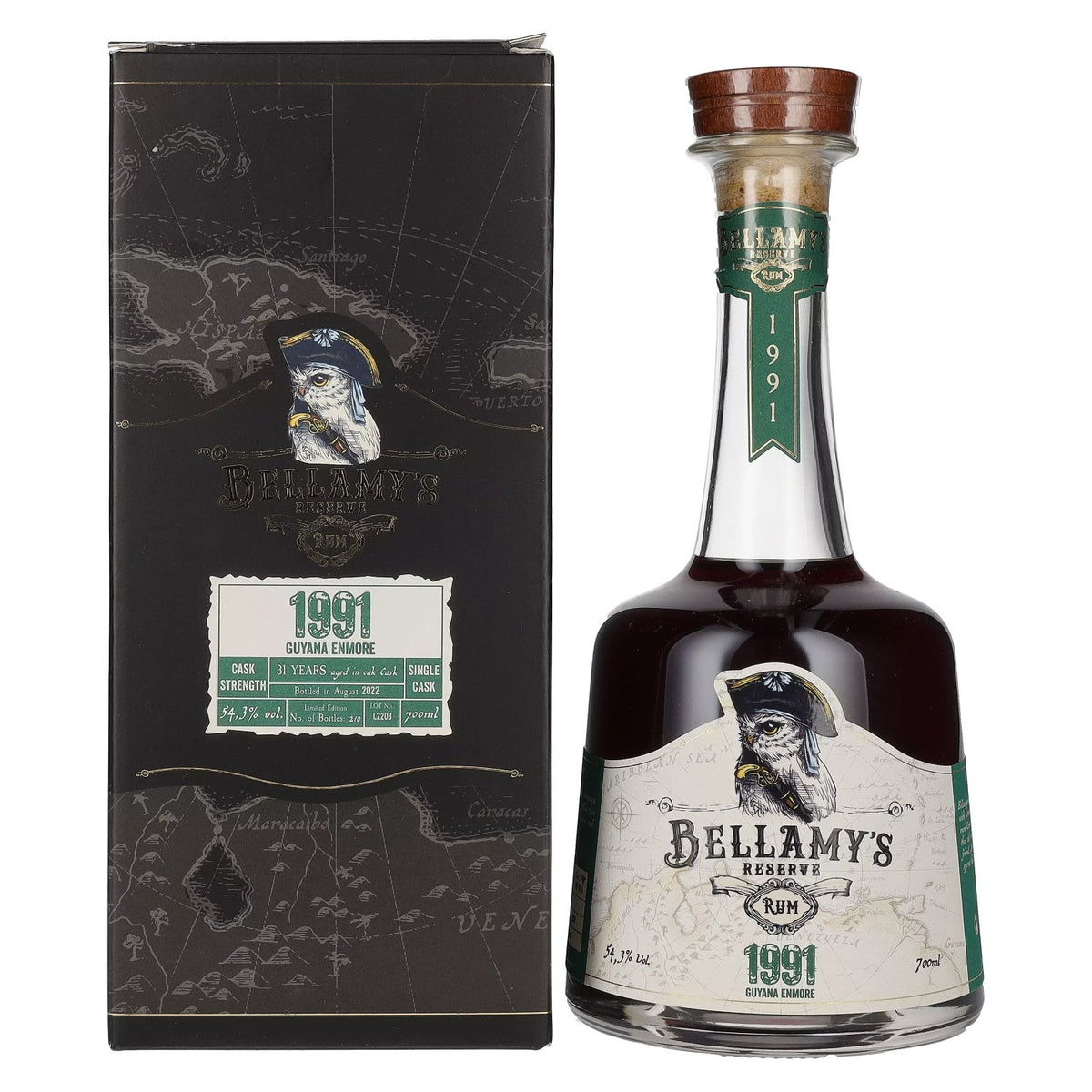 Bellamy’s Reserve Rum Guyana Enmore 1991 54.3% vol. 0.7 l in a gift box