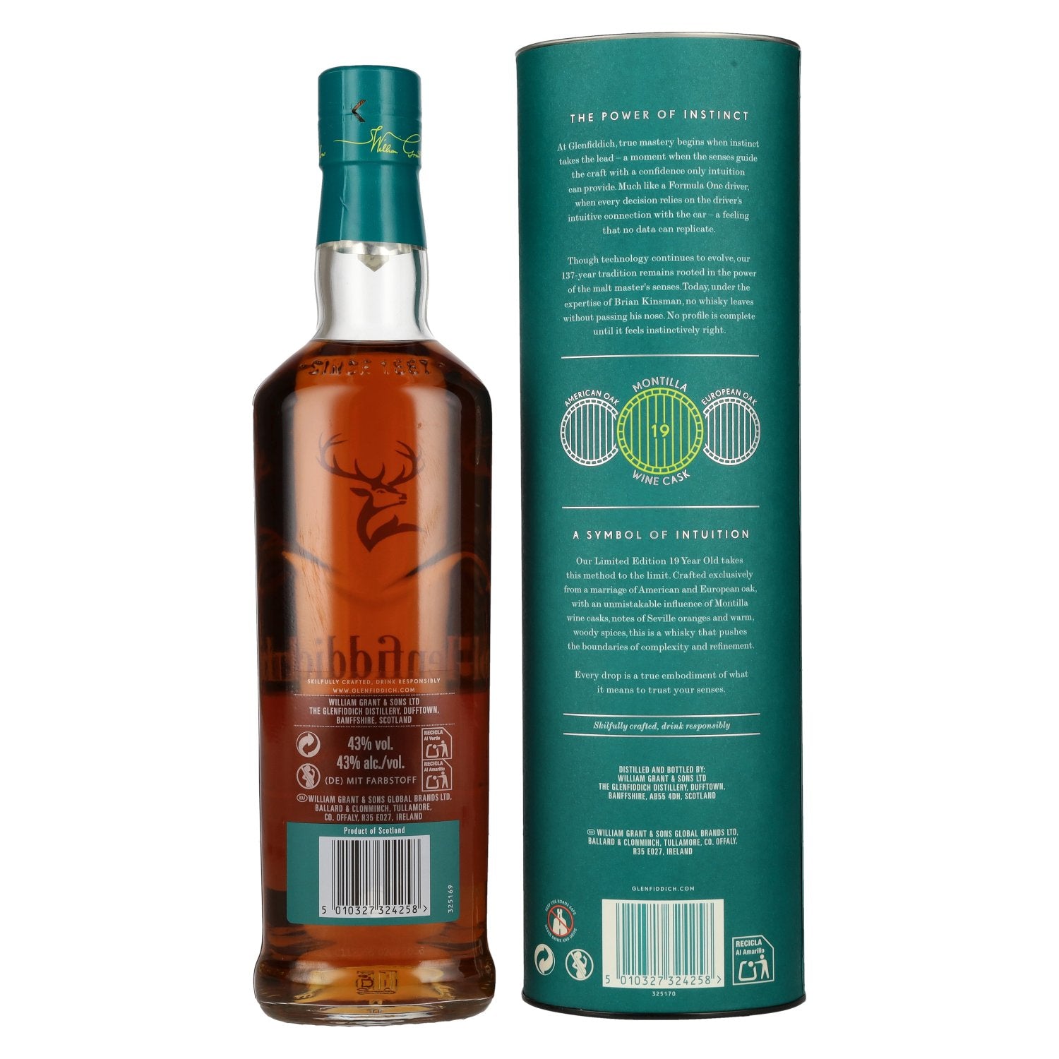 Glenfiddich 19 Years Old ASTON MARTIN FORMULA ONE TEAM Single Malt Scotch Whisky 43% Vol. 0,7l in geschenkverpakking