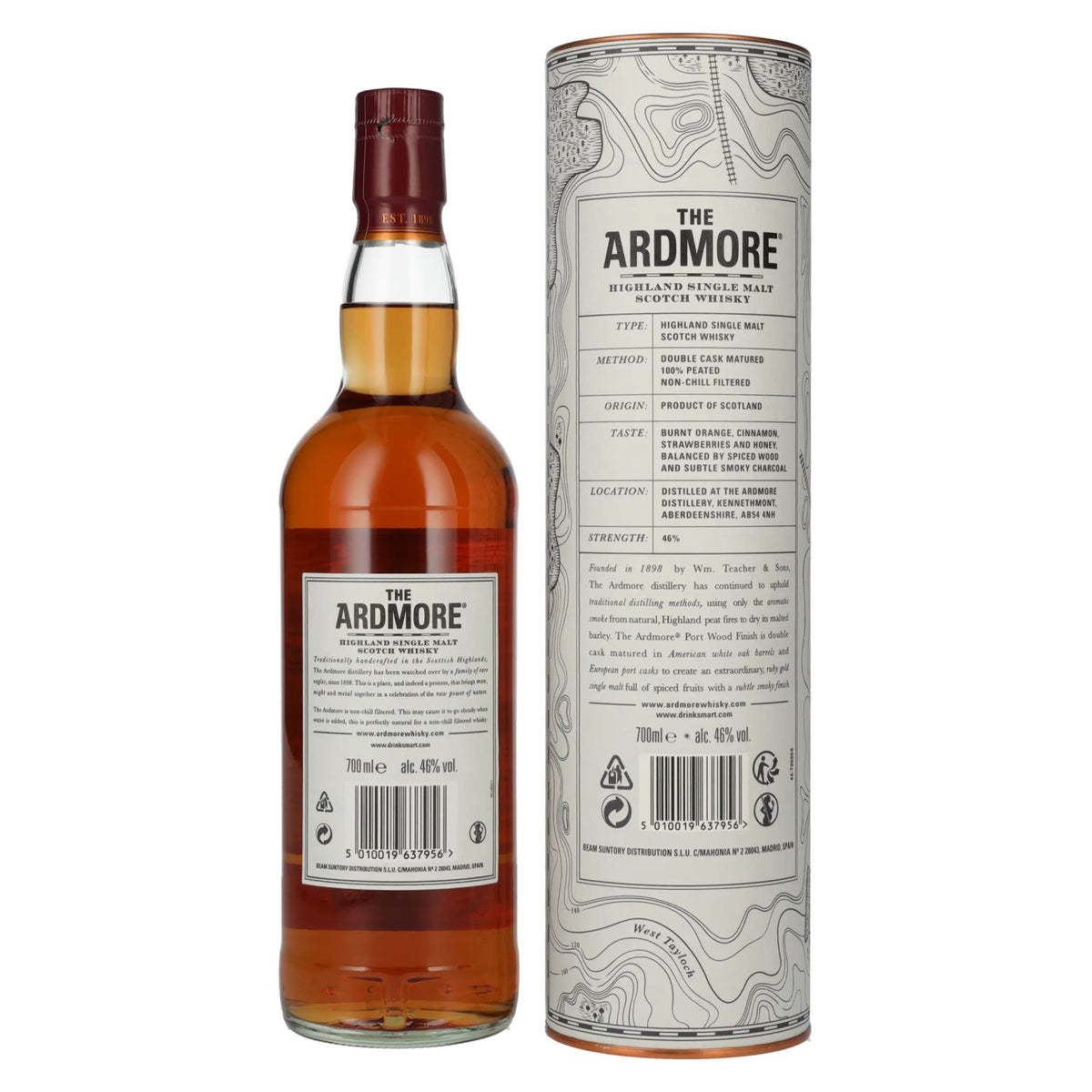 The Ardmore 12 ans d'âge PORT WOOD FINISH 46 % vol. 0,7 l dans un coffret cadeau
