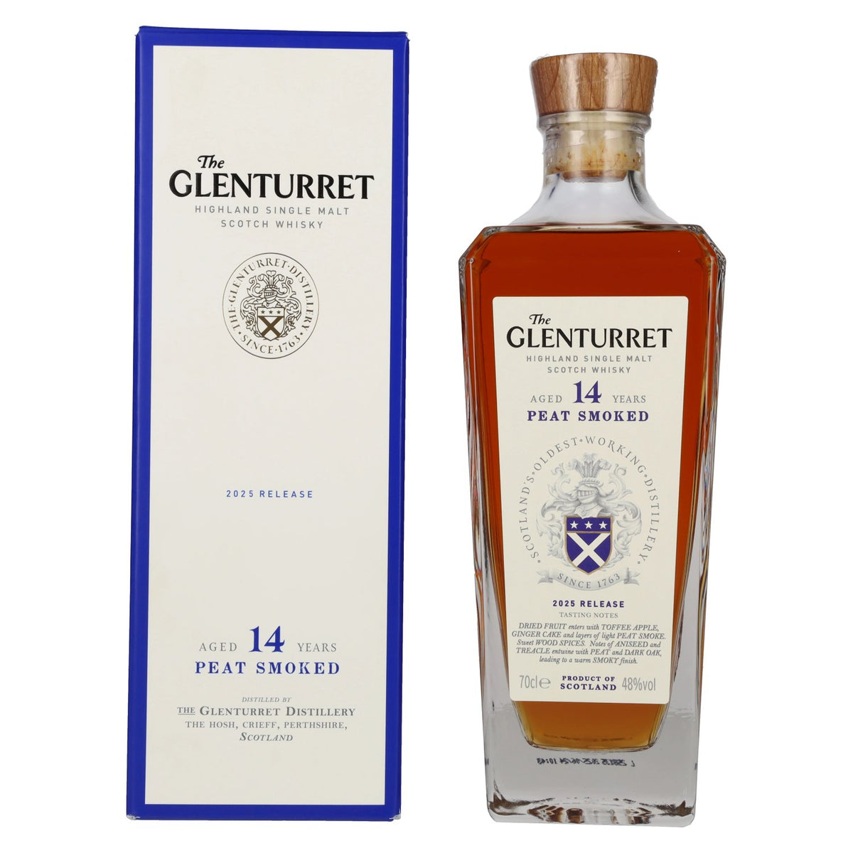 The Glenturret 14 Years Old PEAT Smoked Release 2025, 48% ABV, 0.7 litres, in a gift box