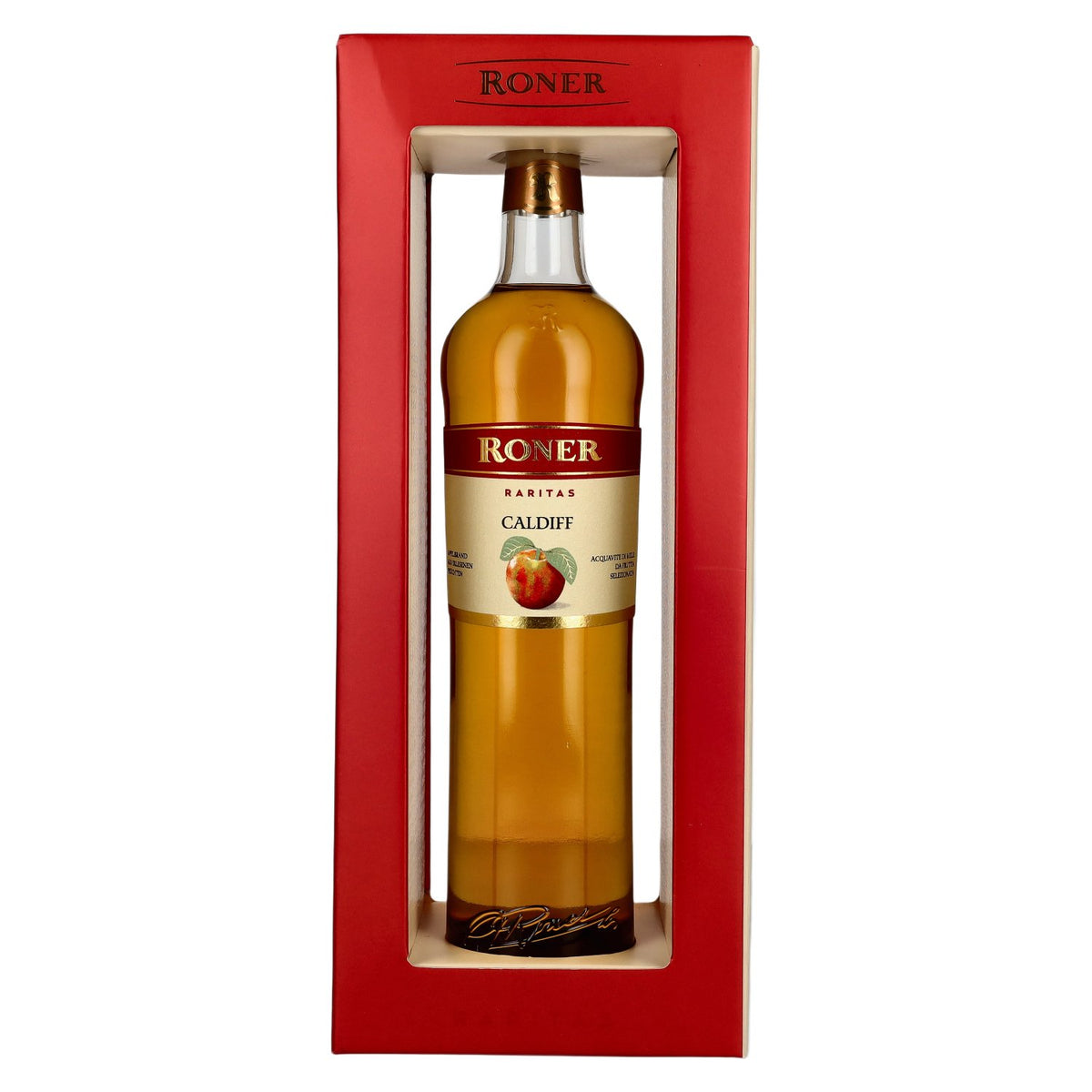 Eau-de-vie de pomme Roner Caldiff 43 % vol., 0,5 l, dans un coffret cadeau