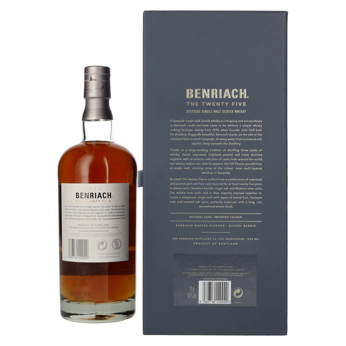 Benriach THE TWENTY FIVE Single Malt Four Cask Matured 46 % vol., 0,7 l, dans un coffret cadeau