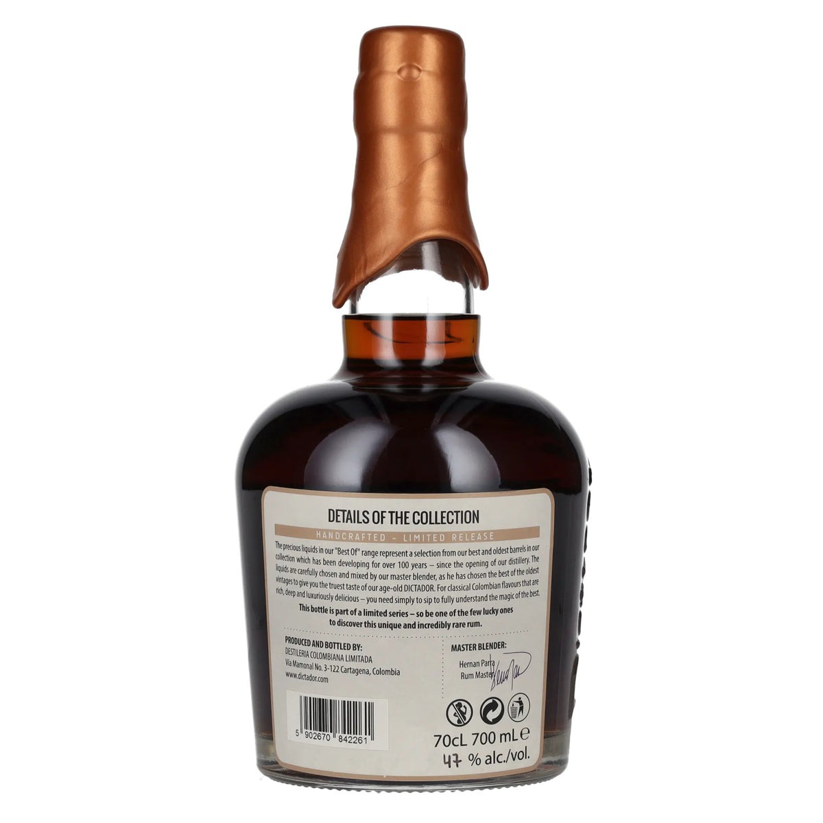 Dictador BEST OF 1973 ALTISIMO Colombiaanse rum, gelimiteerde oplage, 47% vol., 0,7 l