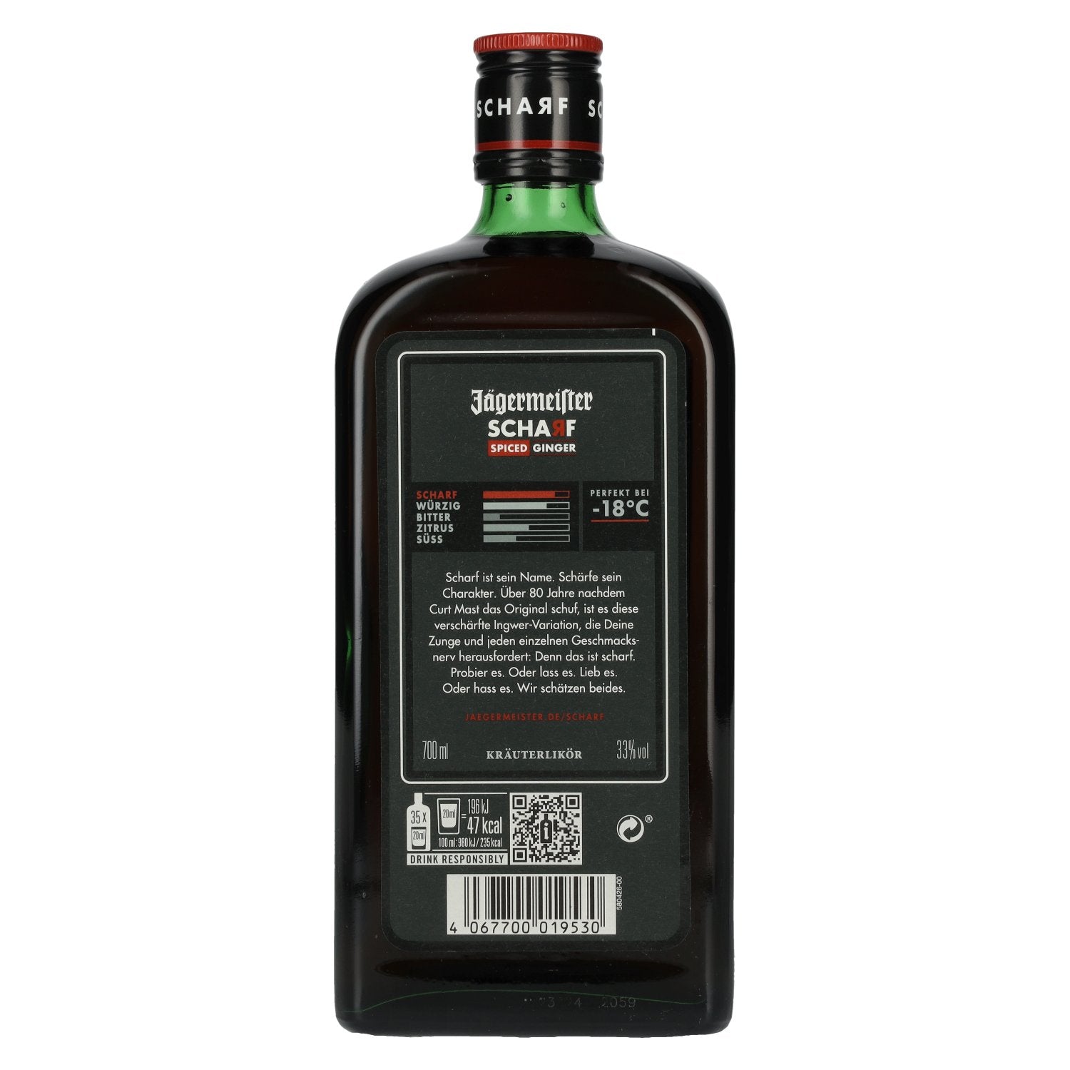 Jägermeister SCHARF SPICED Ginger Liqueur aux herbes 33% vol. 0,7l