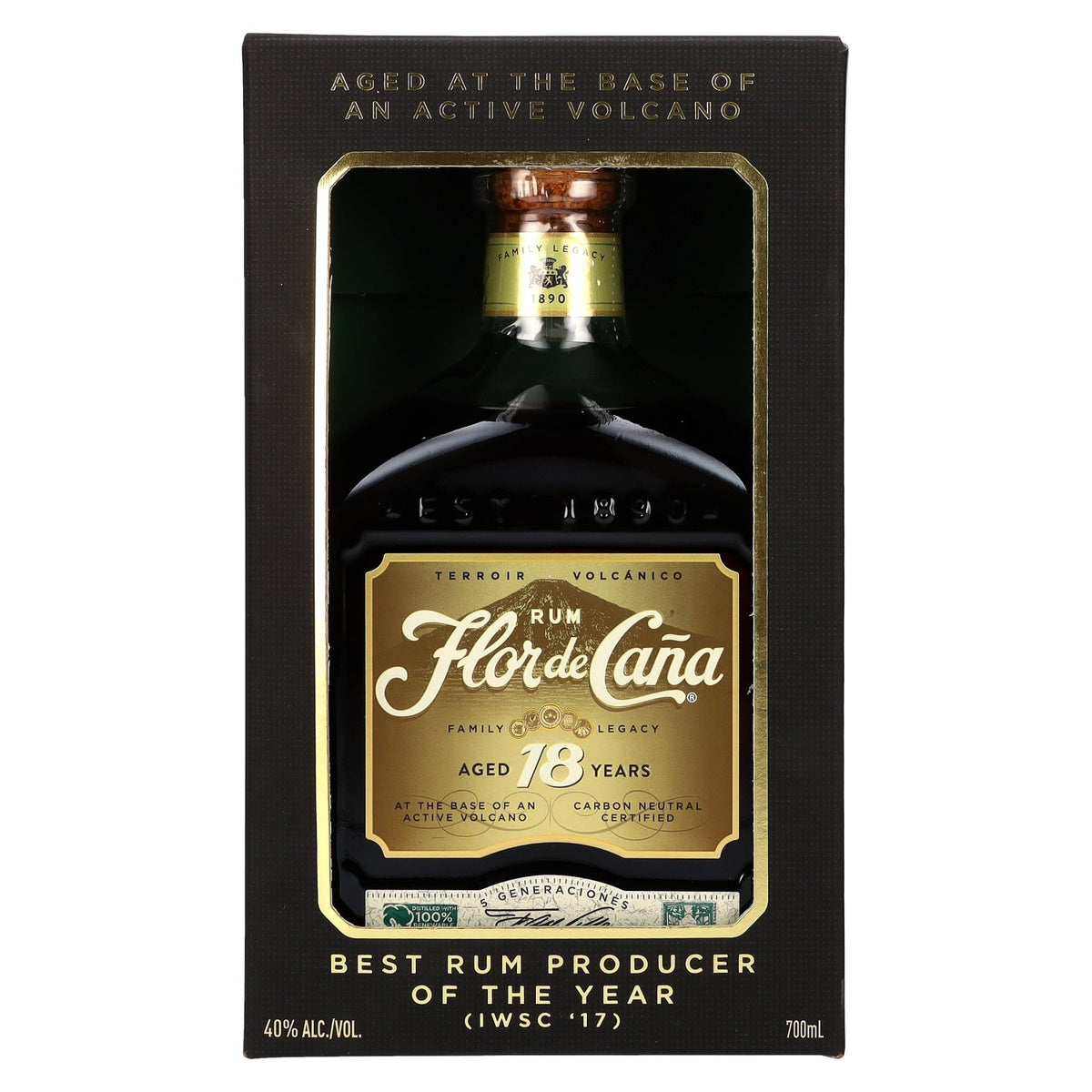 Flor de Caña 18 Years Old Family Legacy 40% vol. 0,7 l in geschenkverpakking