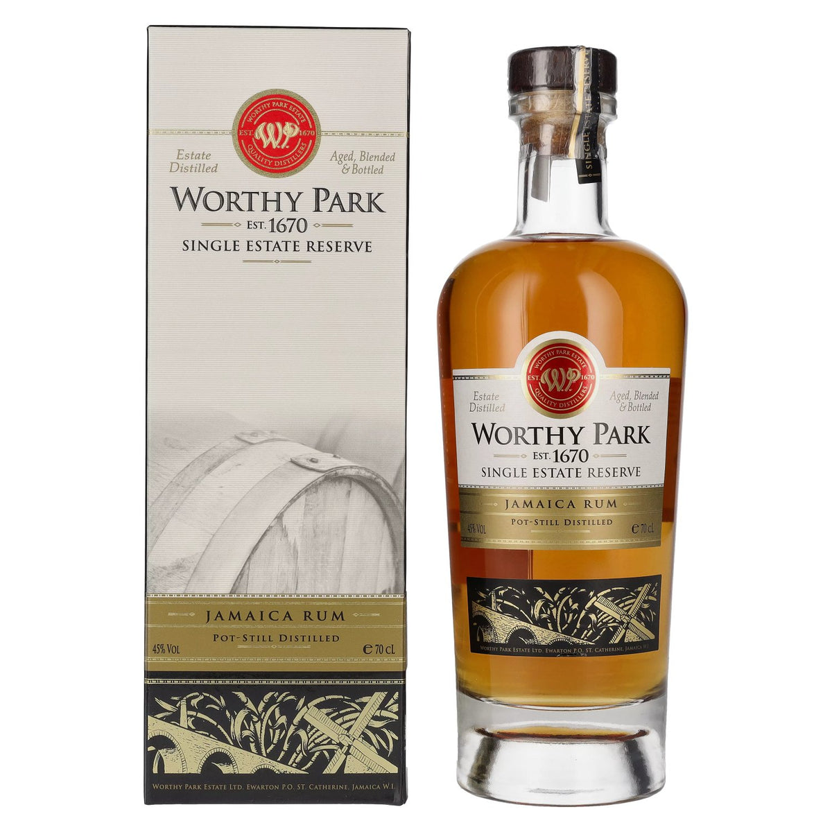 Worthy Park Single Estate Reserve Jamaican Rum 45% ABV, 0.7 litres, in a gift box