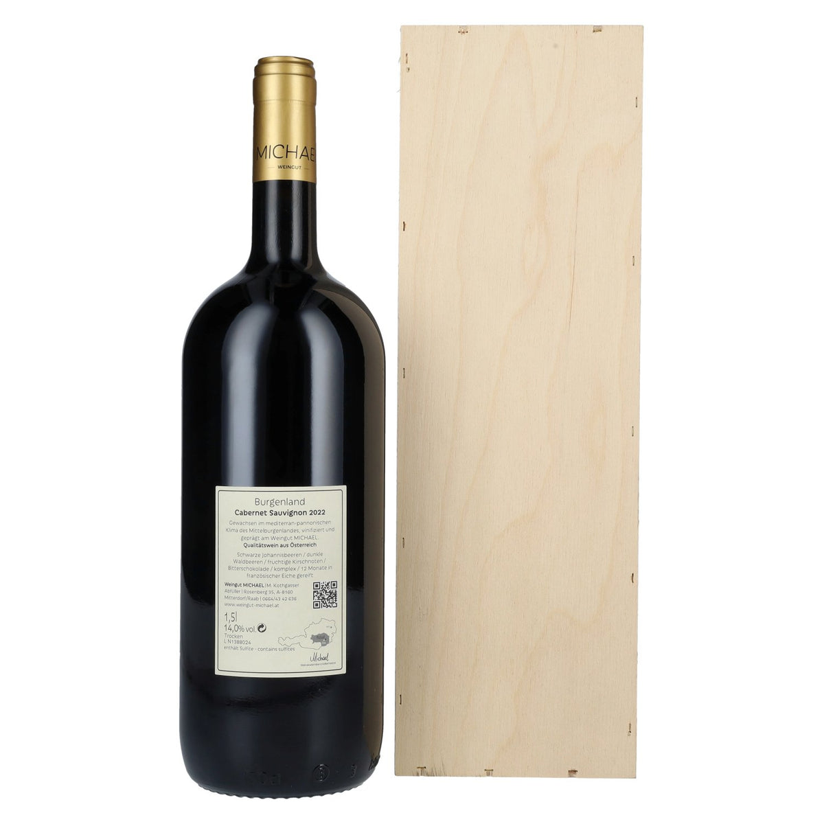 MICHAEL Cabernet Sauvignon Burgenland 2022 14% vol. 1,5 l in houten kist