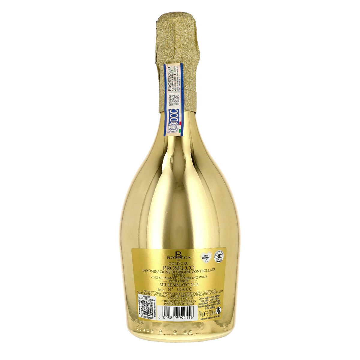 Bottega GOLD CRU Prosecco DOC Spumante Extra Brut Millesimato 2023 11.5% ABV 0.75l