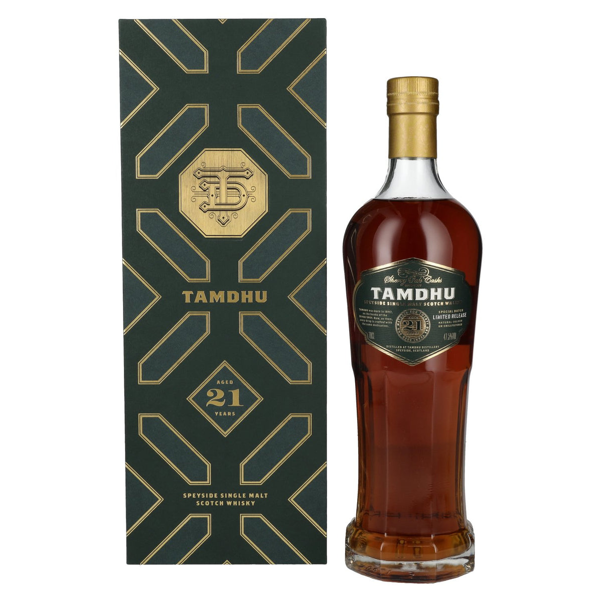 Tamdhu 21 Years Old Speyside Single Malt Limited Release 47.5% ABV 0.7l in a gift box