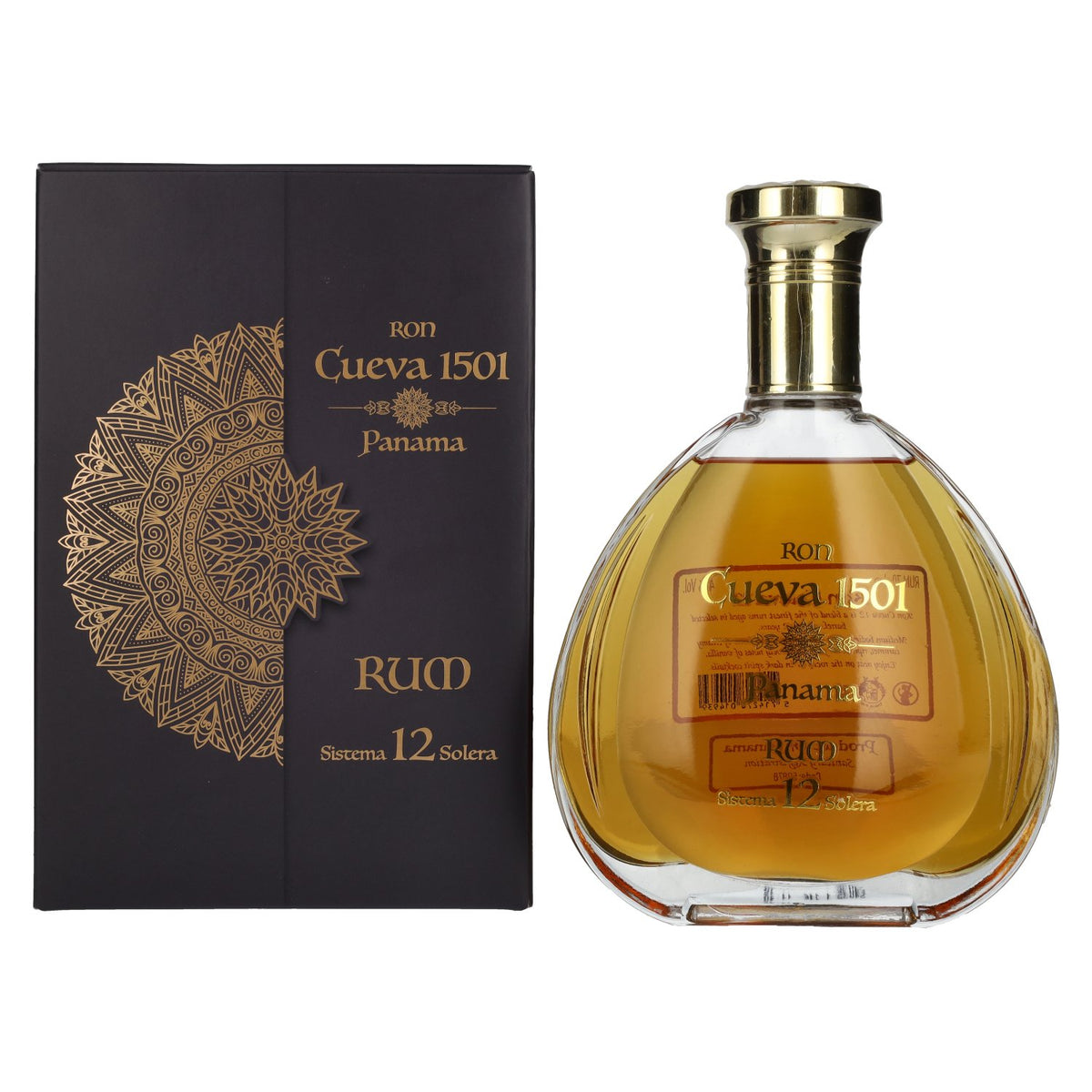 Ron Cueva 1501 Sistema 12 Solera Panama Rum 40% vol. 0.7l in a gift box
