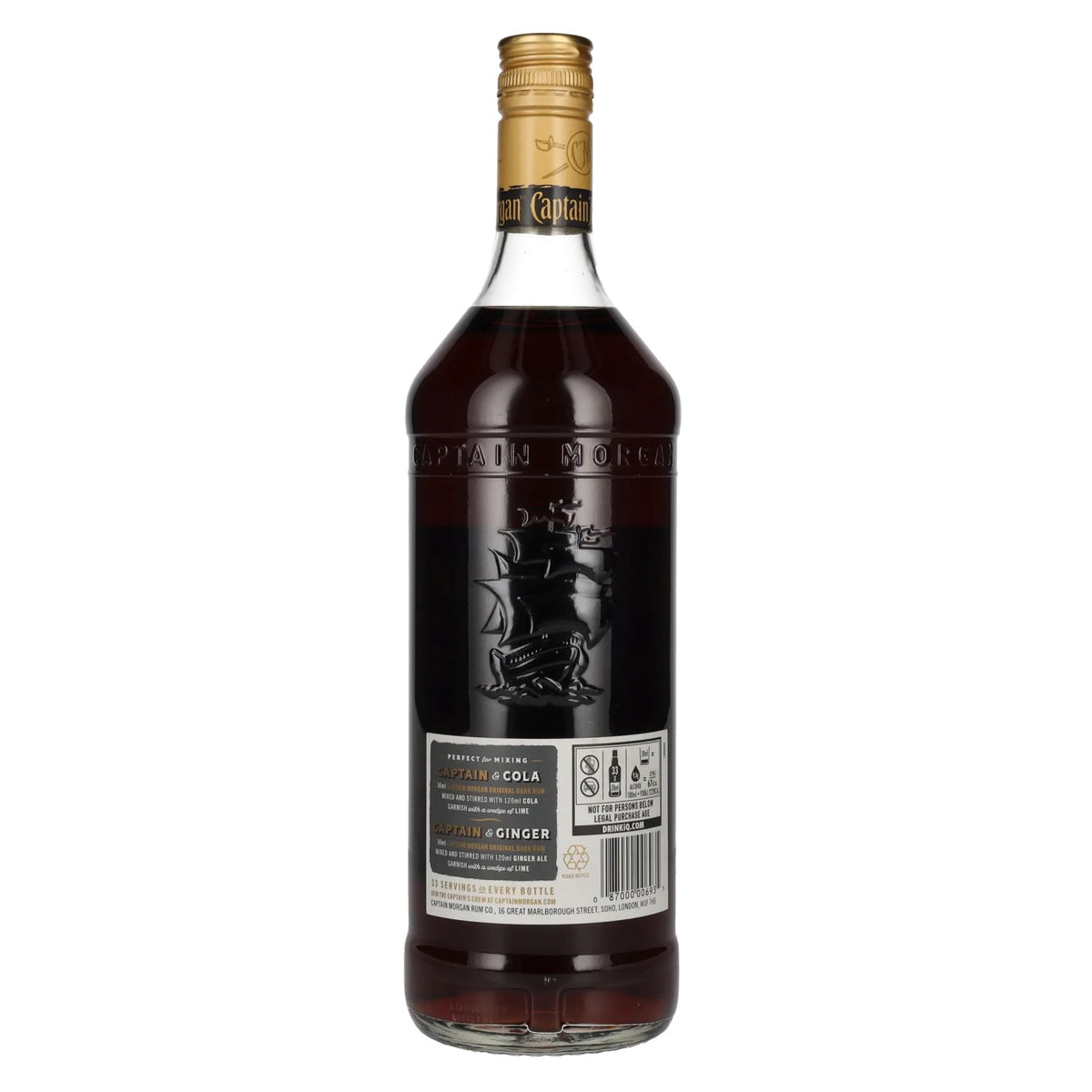 Captain Morgan DARK RUM 40% vol. 1 litre