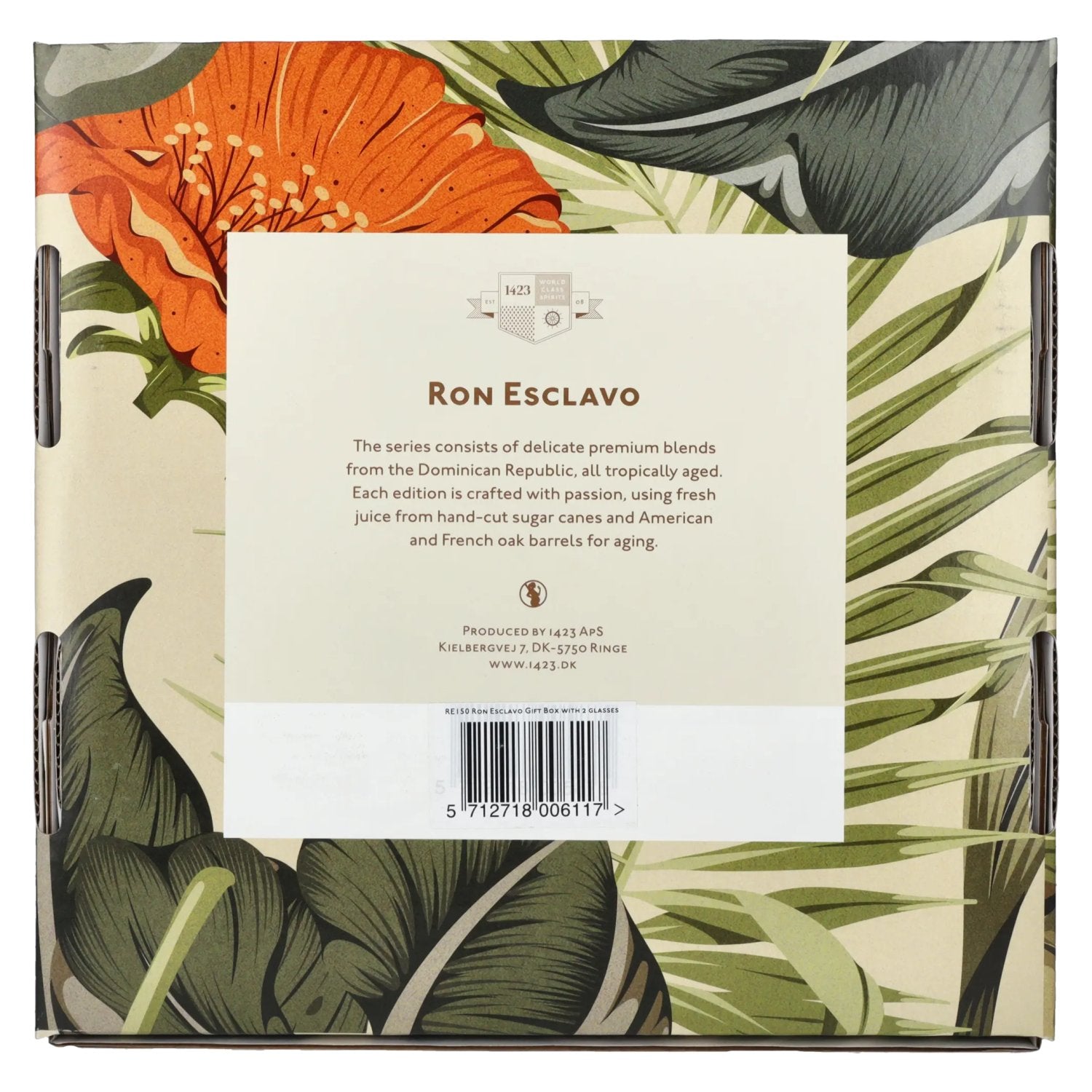 Ron Esclavo GRAN RESERVA OVERPROOF Ron Dominicana 57,5% Vol. 0,5l in geschenkverpakking met 2 glazen