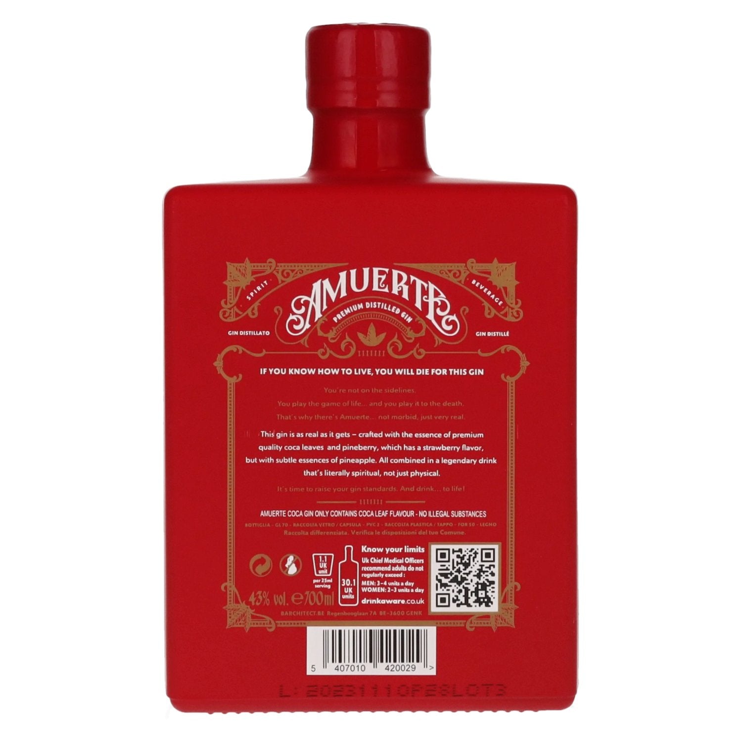 Amuerte COCA GIN - Red Edition 43% Vol. 0,7l
