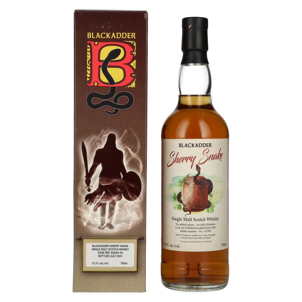 Blackadder SHERRY SNAKE Single Malt Scotch Whisky 57,3% vol. 0,7 l in geschenkverpakking