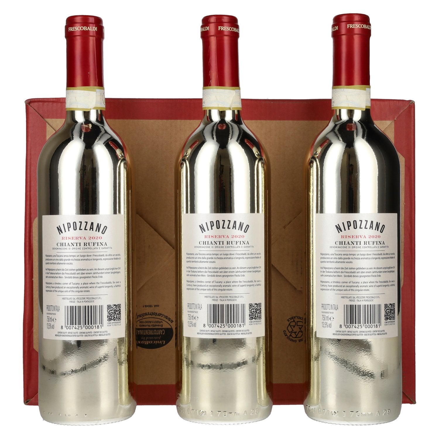 Frescobaldi NIPOZZANO Chianti Rúfina Riserva GOLD EDITION DOCG 2020 13,5% Vol. 3x0,75l in Geschenkbox