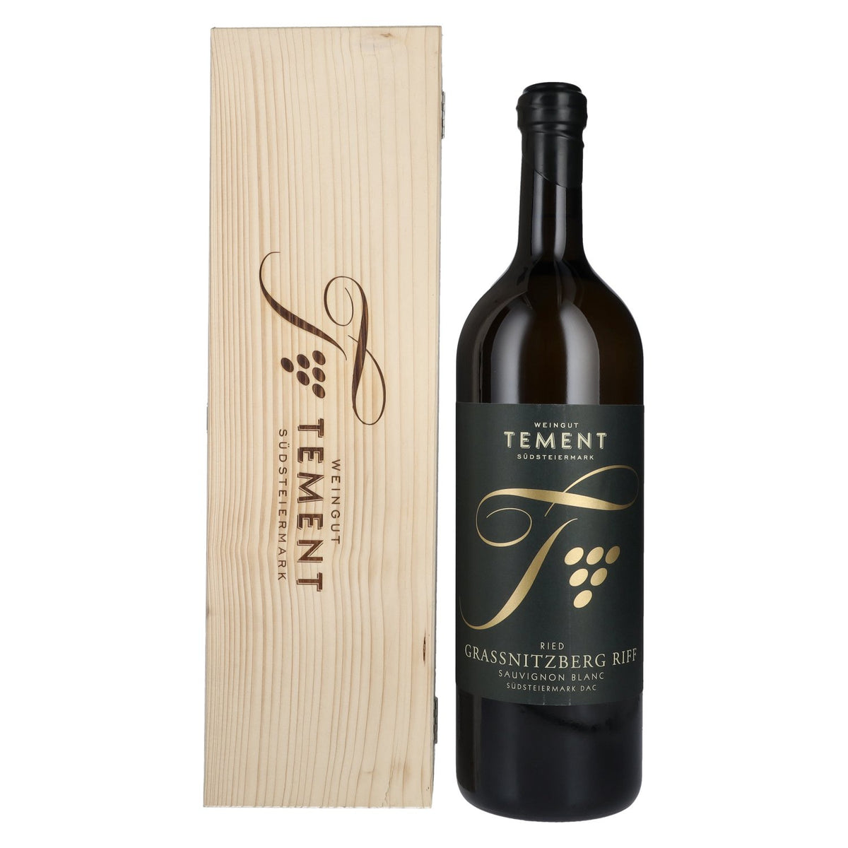 Tement Sauvignon Blanc Ried Grassnitzberg Riff Südsteiermark DAC 2021 13 % vol. 3 l en caisse en bois