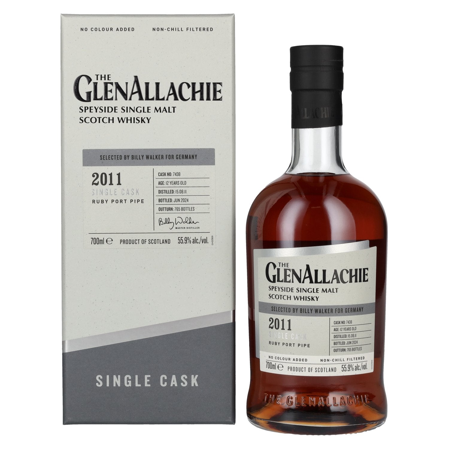 The GlenAllachie 12 Years Old RUBY PORT PIPE 2011 55,9% Vol. 0,7l in gift box