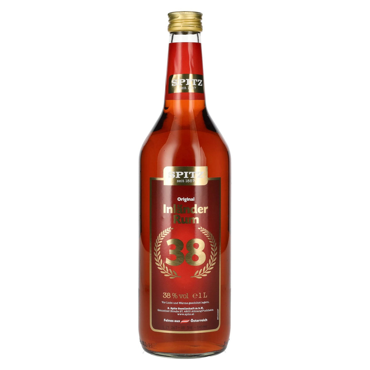 Spitz Inländer Rum 38% vol. 1 litre