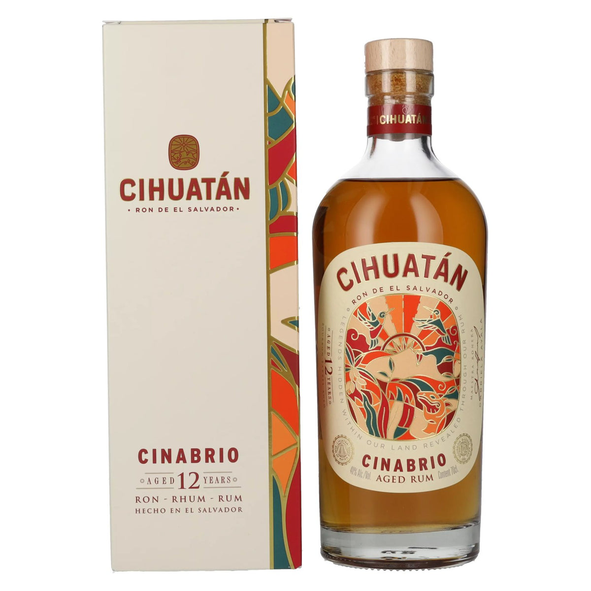 Rhum Cihuatán 12 ans CINABRIO, El Salvador, 40 % vol., 0,7 l, dans un coffret cadeau