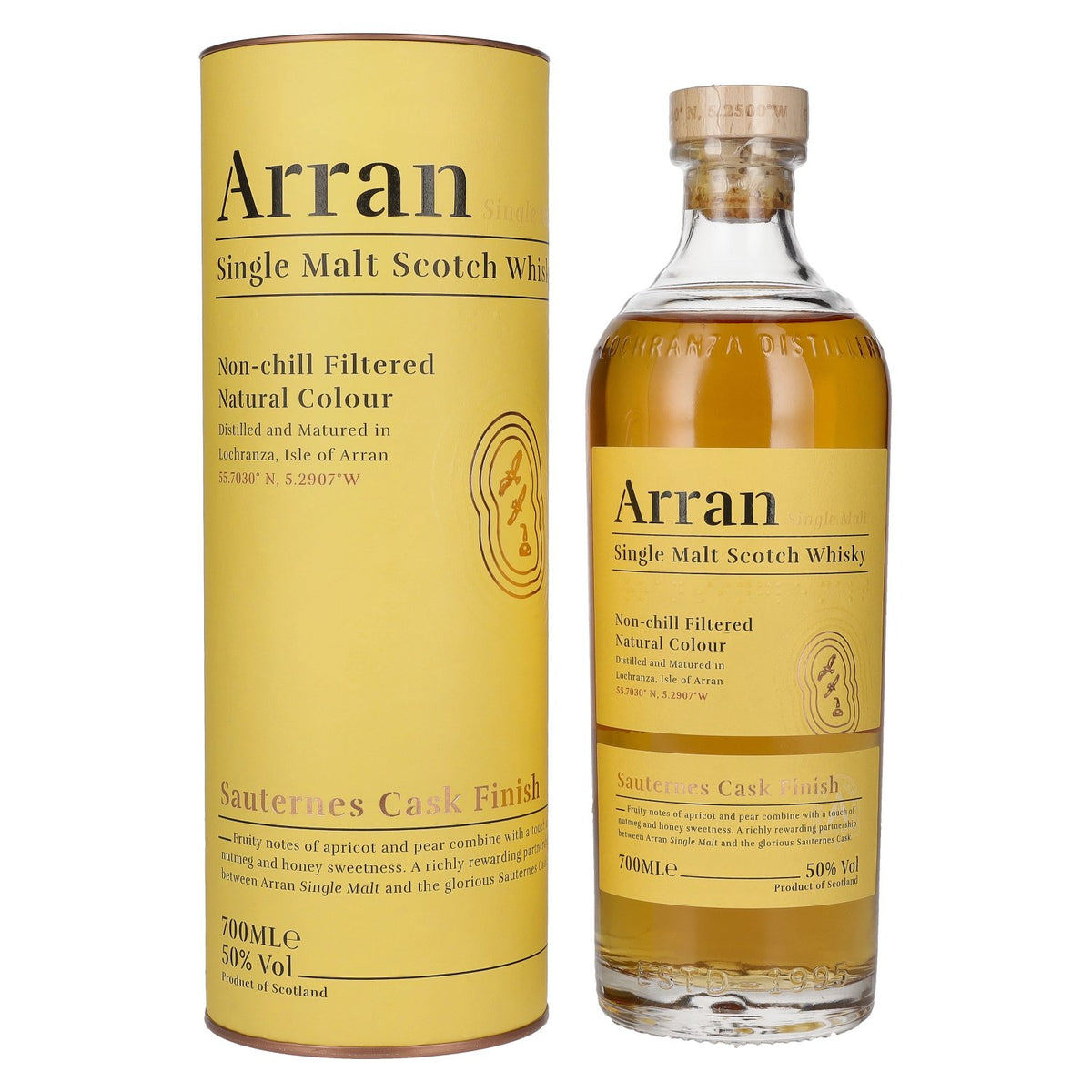 Arran Single Malt SAUTERNES CASK FINISH Single Malt Scotch Whisky 50% vol. 0,7 l in geschenkverpakking
