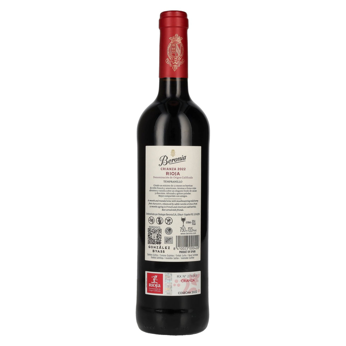 Beronia Crianza Rioja DOC 2022 13,5 % vol. 0,75 l