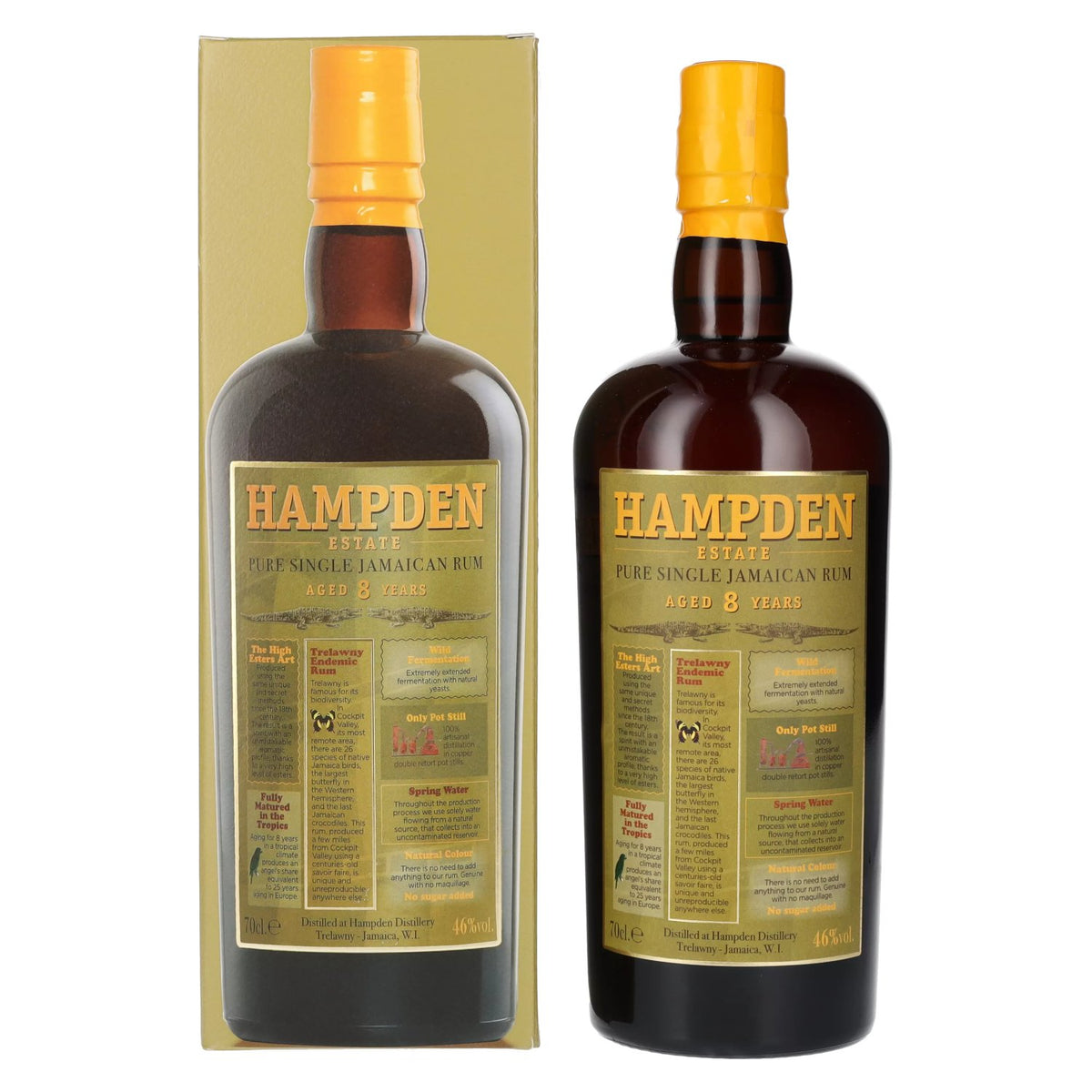 Hampden Estate Rum 8-Year-Old Pure Single Jamaican Rum 46% vol. 0.7 l in a gift box