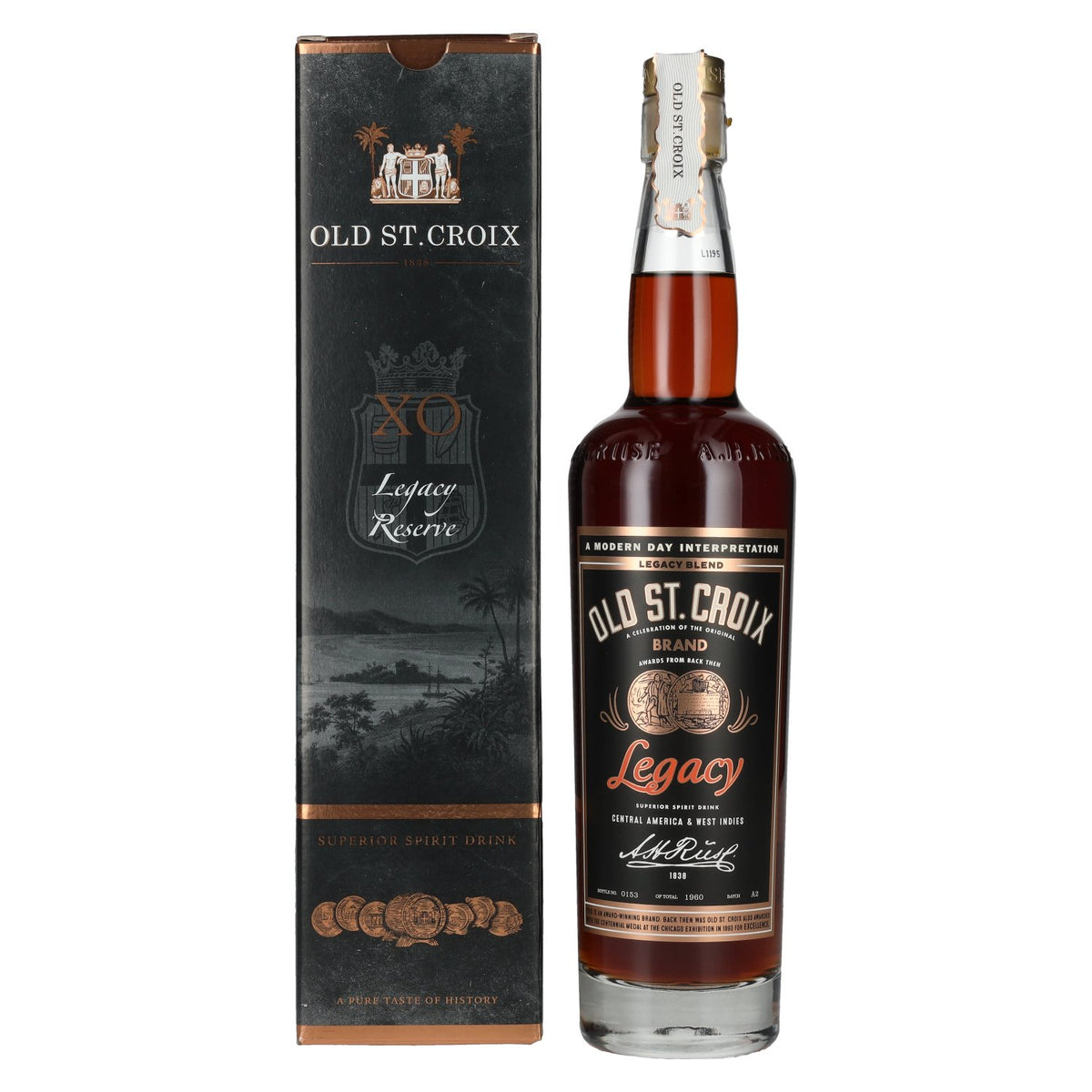 Old St. Croix A.H. Riise XO Legacy Reserve Superior Spirit Drink 42% vol. 0,7 l in geschenkverpakking
