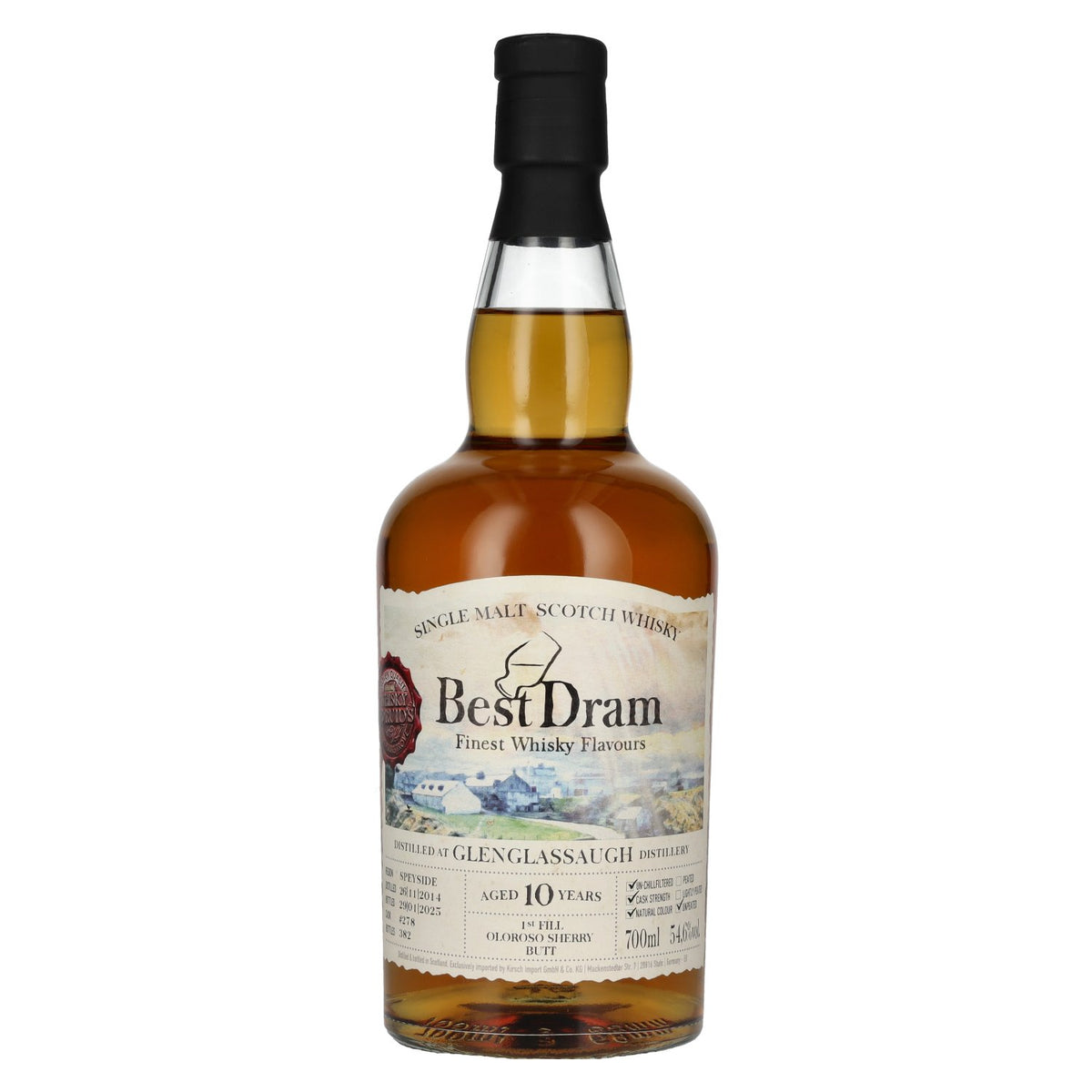 Best Dram 10 Years Old Glenglassaugh 1st Fill Oloroso Sherry Butt Single Malt #278 2014 54.6% vol. 0.7 l