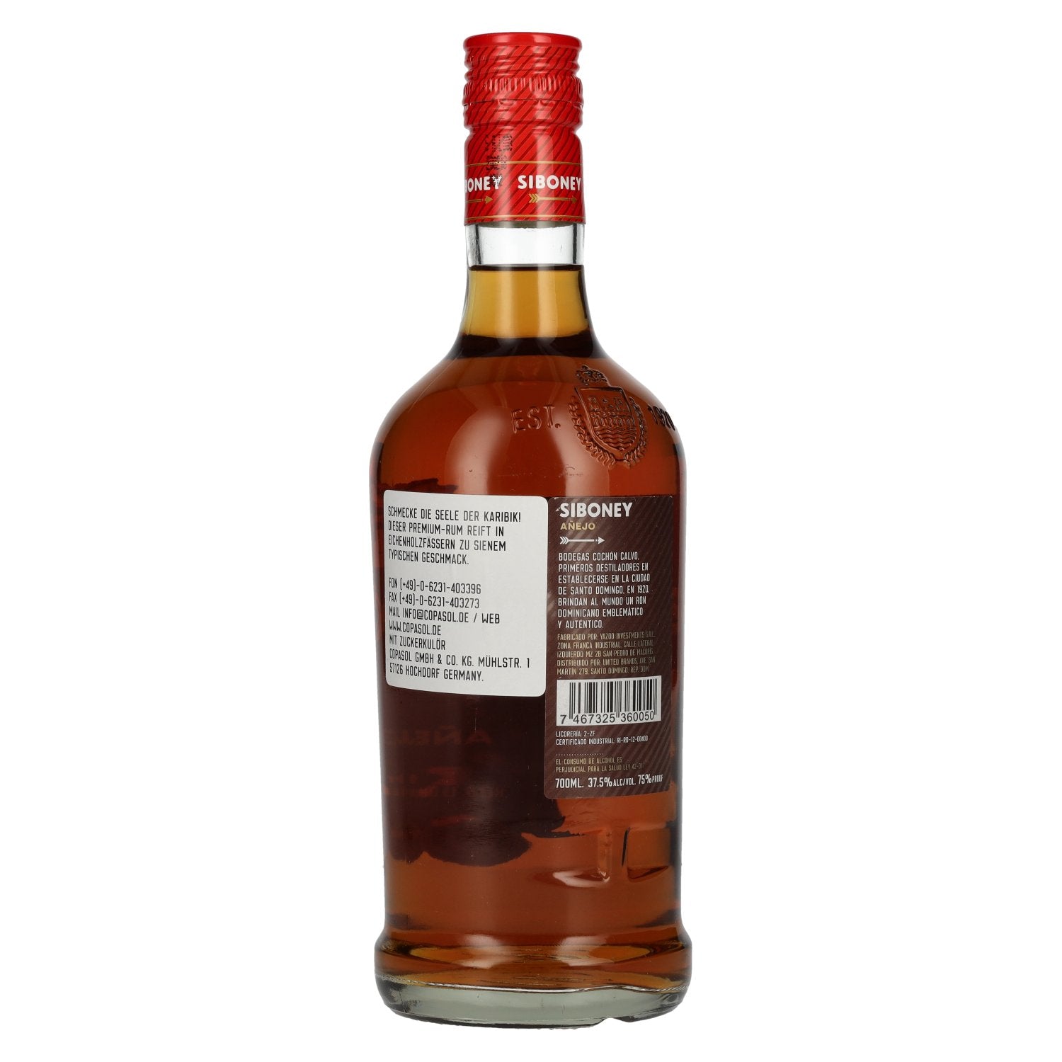 Ron Siboney AÑEJO Ron Dominicano 37,5% Vol. 0,7l