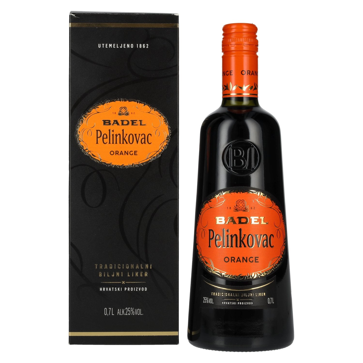 Badel Pelinkovac ORANGE 25% vol. 0,7l en boîte cadeau