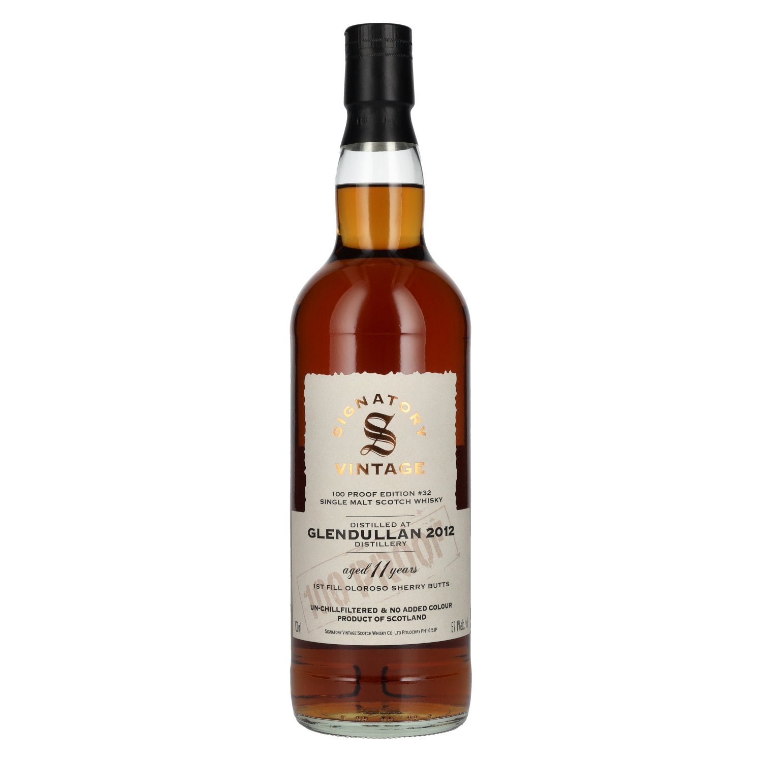 Signatory Vintage 100 Proof Edition GLENDULLAN 11 Years Old Single Malt #32 2012 57,1% Vol. 0,7l