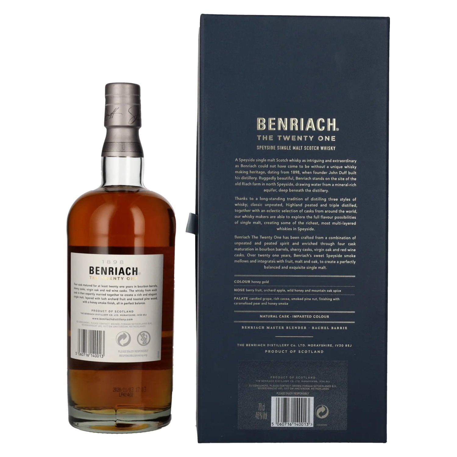 The BenRiach 21 Years Old Four-Cask Maturation 46% Vol. 0,7l in Geschenkbox
