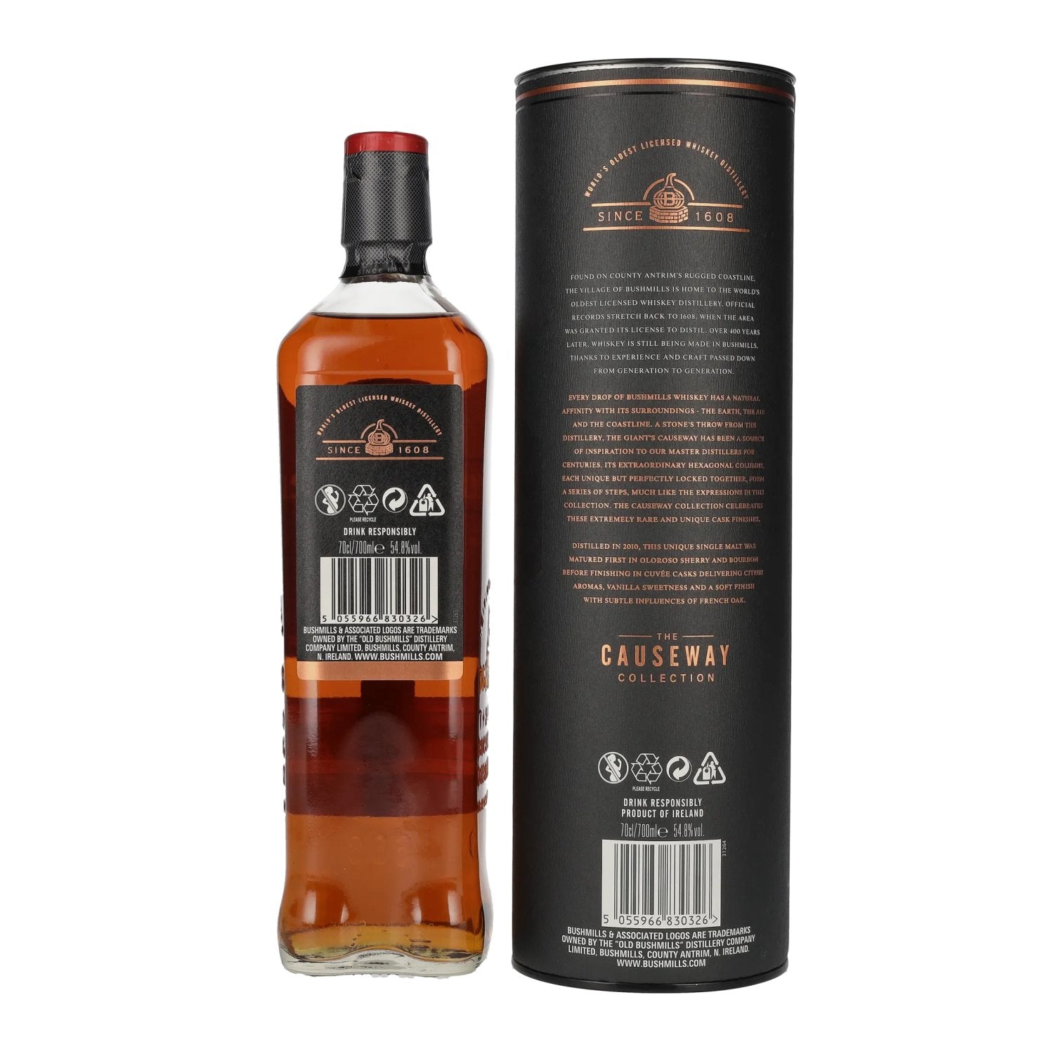 Bushmills THE CAUSEWAY COLLECTION Single Malt Cuvée Casks 2010 54,8% Vol. 0,7l in Geschenkbox