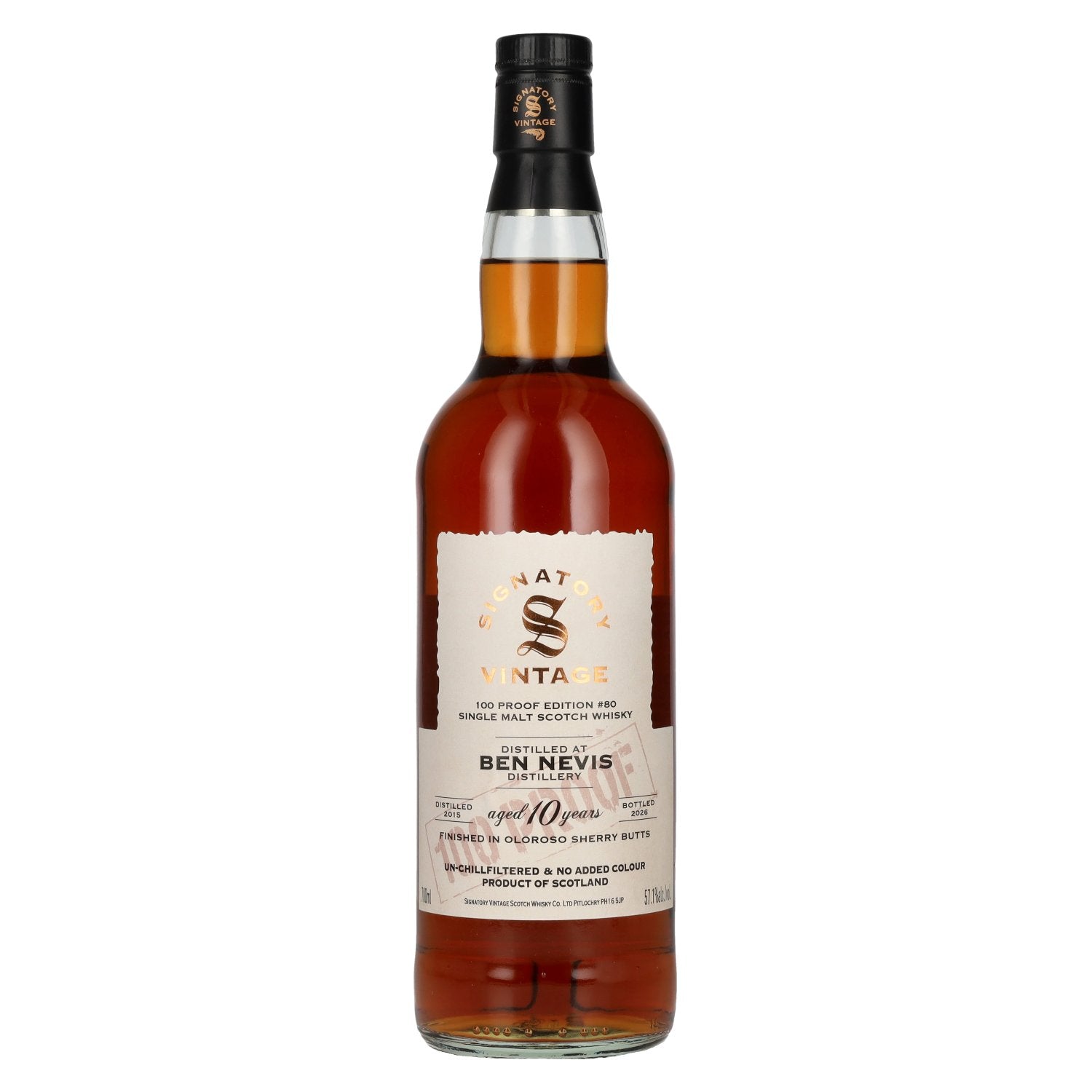 Signatory Vintage 100 Proof Edition Ben Nevis 10 Years Old Single Malt #80 2015 57,1% vol. 0,7 l