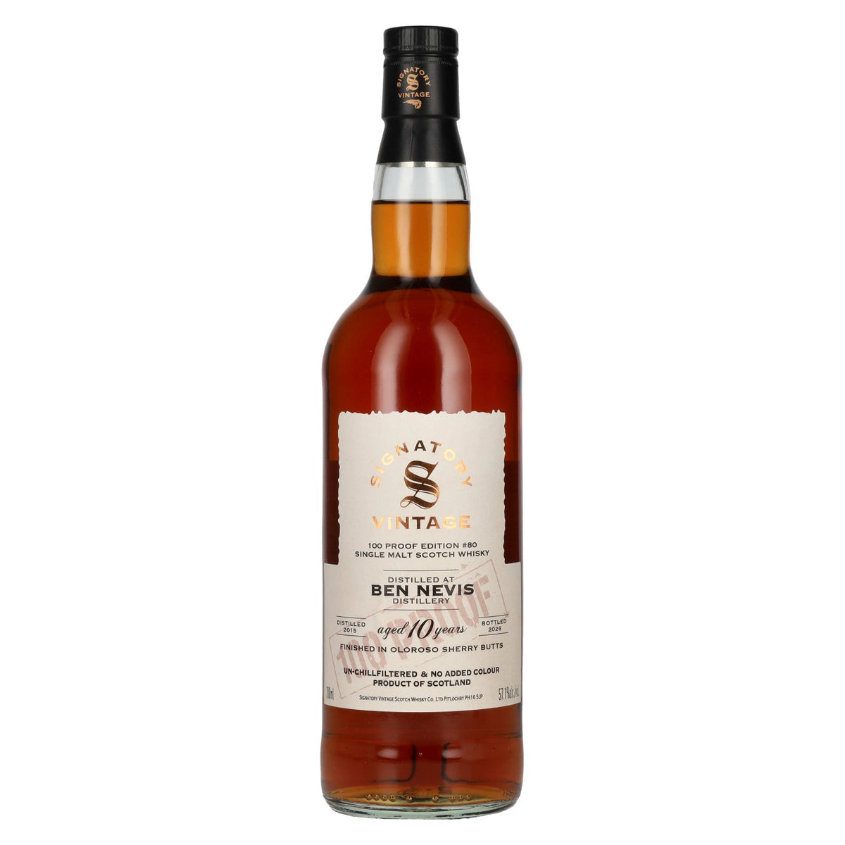 Signatory Vintage 100 Proof Edition Ben Nevis 10 Years Old Single Malt #80 2015 57.1% vol. 0.7 l