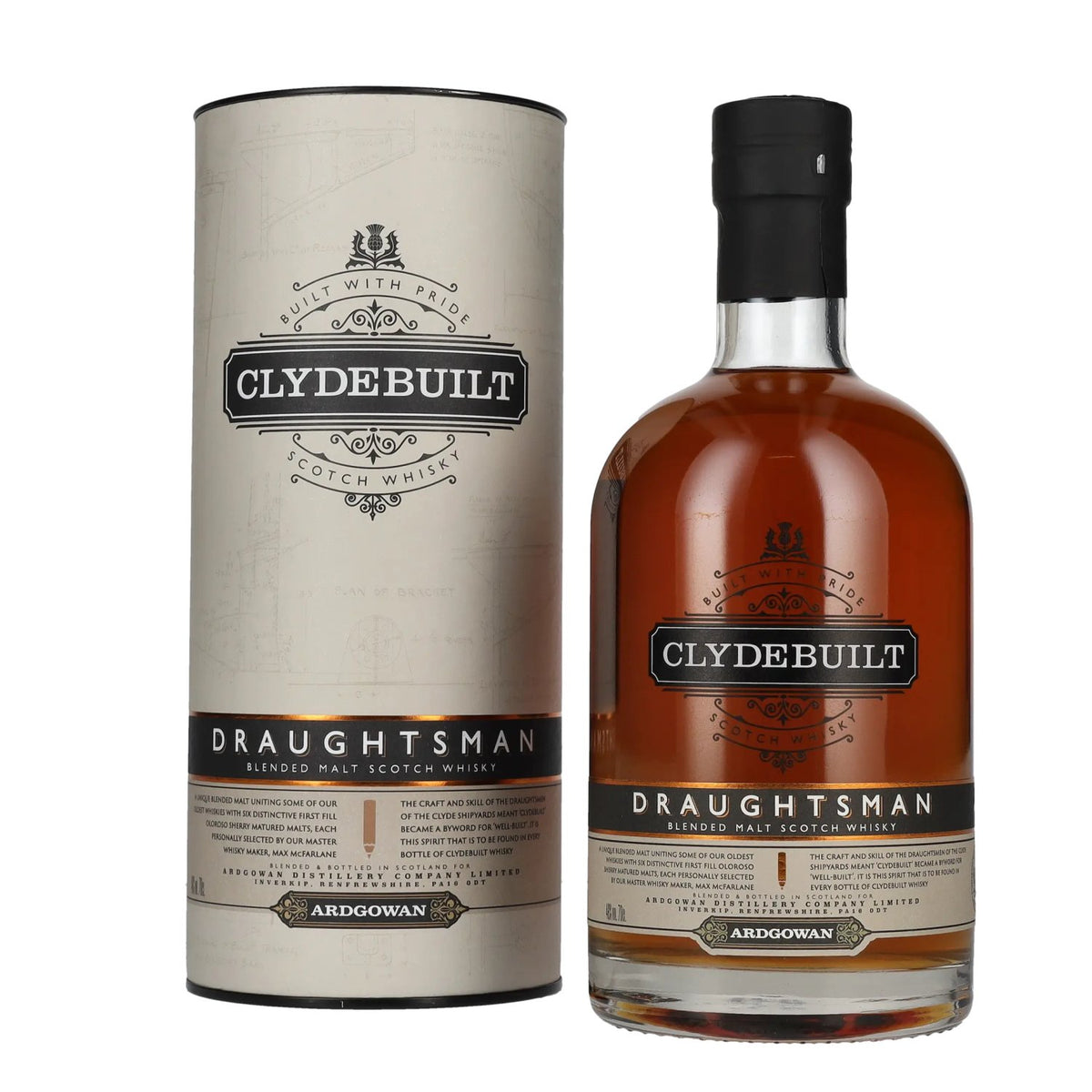 Ardgowan Clydebuilt DRAUGHTSMAN Blendend Malt Scotch Whisky 46% vol. 0.7l in a gift box