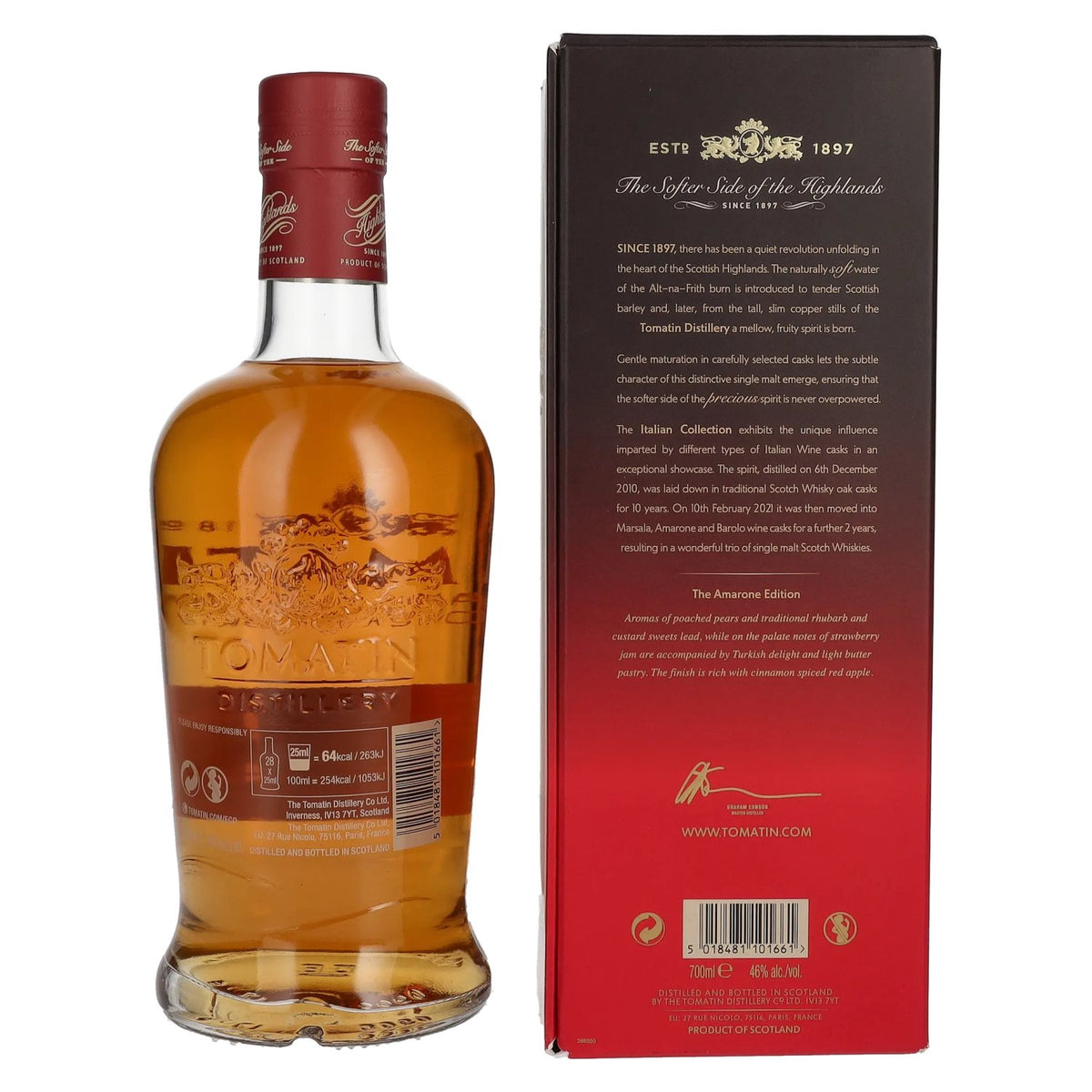 Tomatin 12 ans d'âge Italian Collection AMARONE CASKS 2010 46 % vol. 0,7 l dans un coffret cadeau