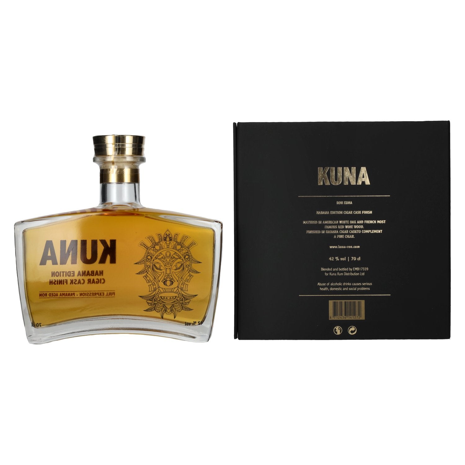 Kuna Ron Panama Aged Ron Habana Edition Cigar Cask Finish 42% Vol. 0,7l in geschenkverpakking