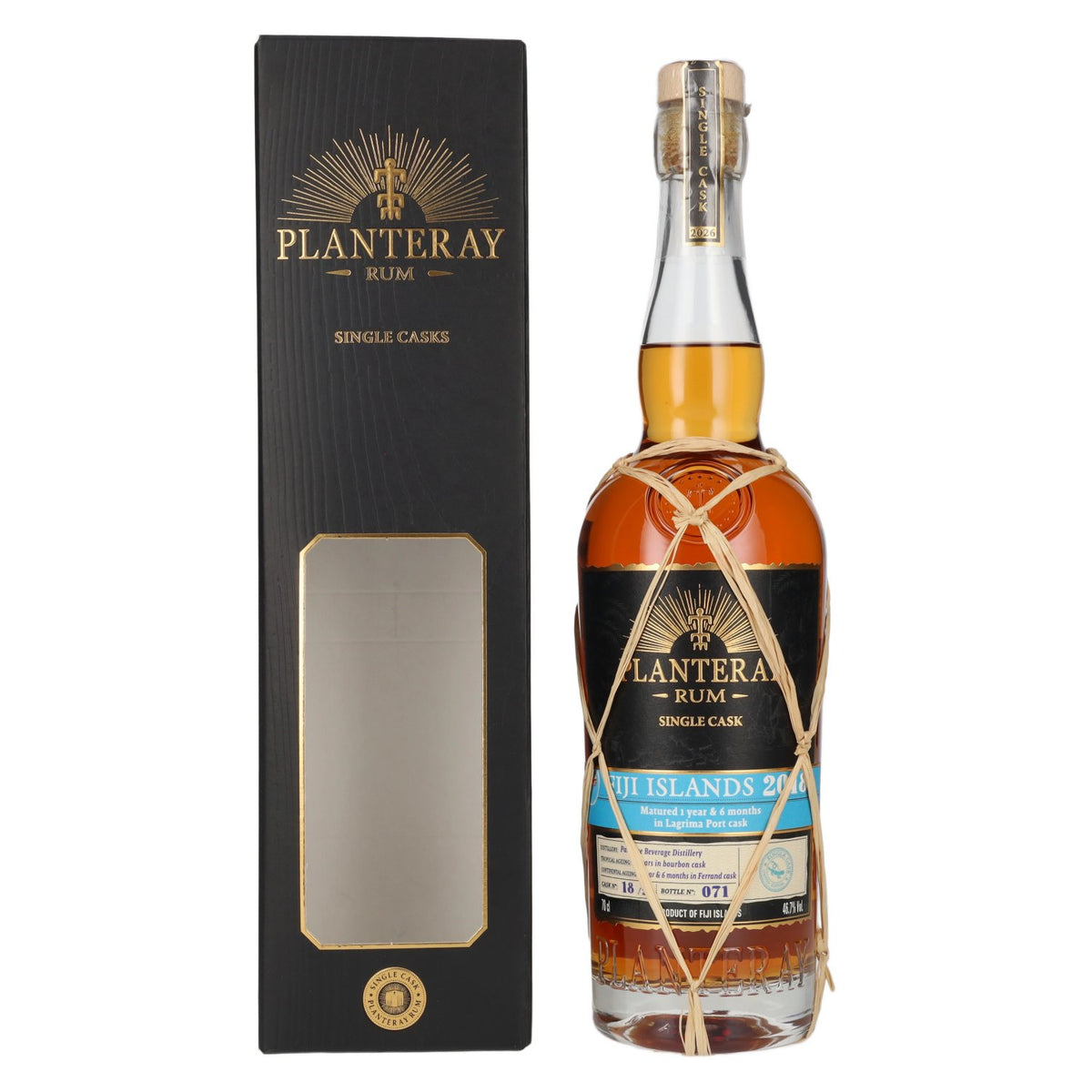 Rhum Planteray ÎLES FIDJI Single Cask Porto Lagrima Barrel 2018 46,7 % vol. 0,7 l dans un coffret cadeau