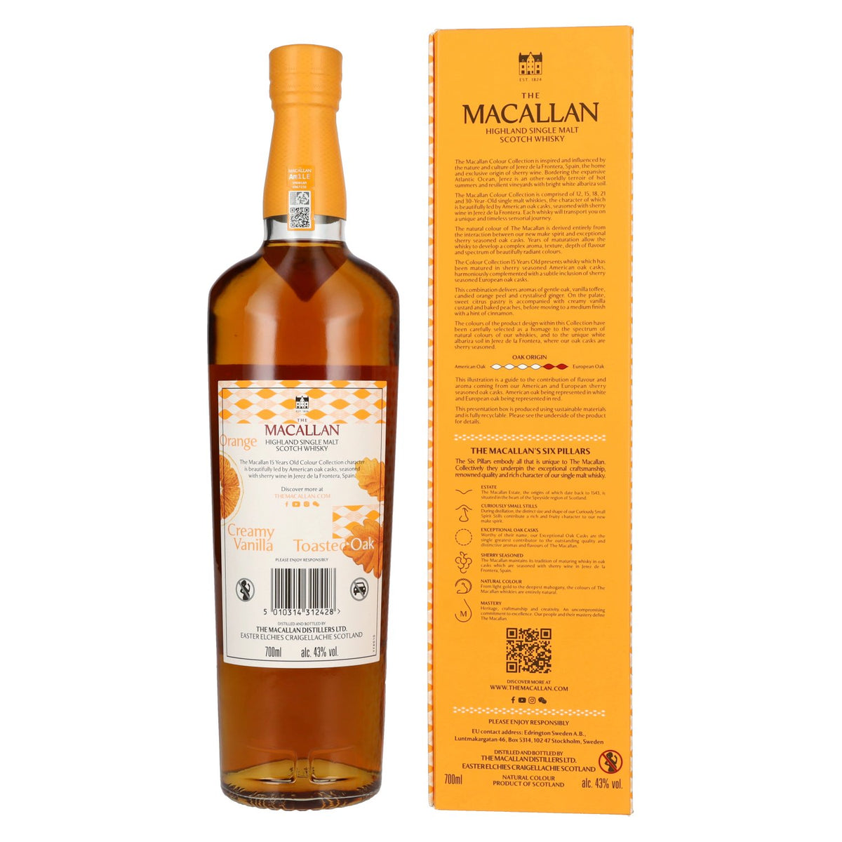 The Macallan 15 Years Old Colour Collection Highland Single Malt Scotch Whisky 43% vol. 0,7 l in geschenkverpakking