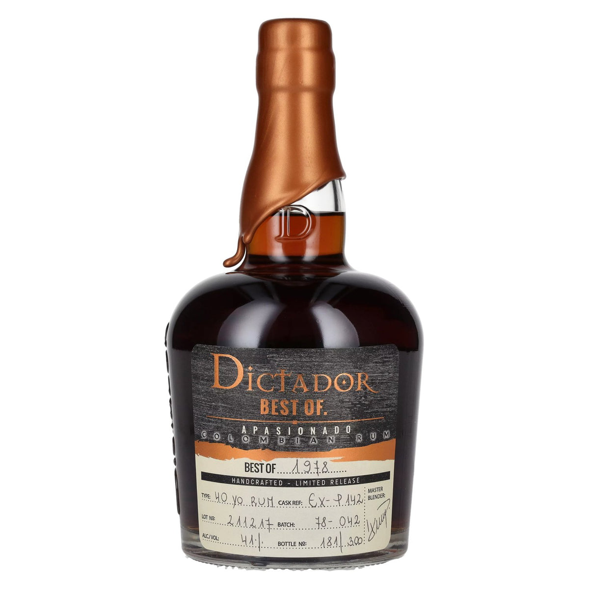 Dictador BEST OF 1978 APASIONADO Rhum colombien 40 ans d'âge/211217/EX-P142 41 % vol. 0,7 l