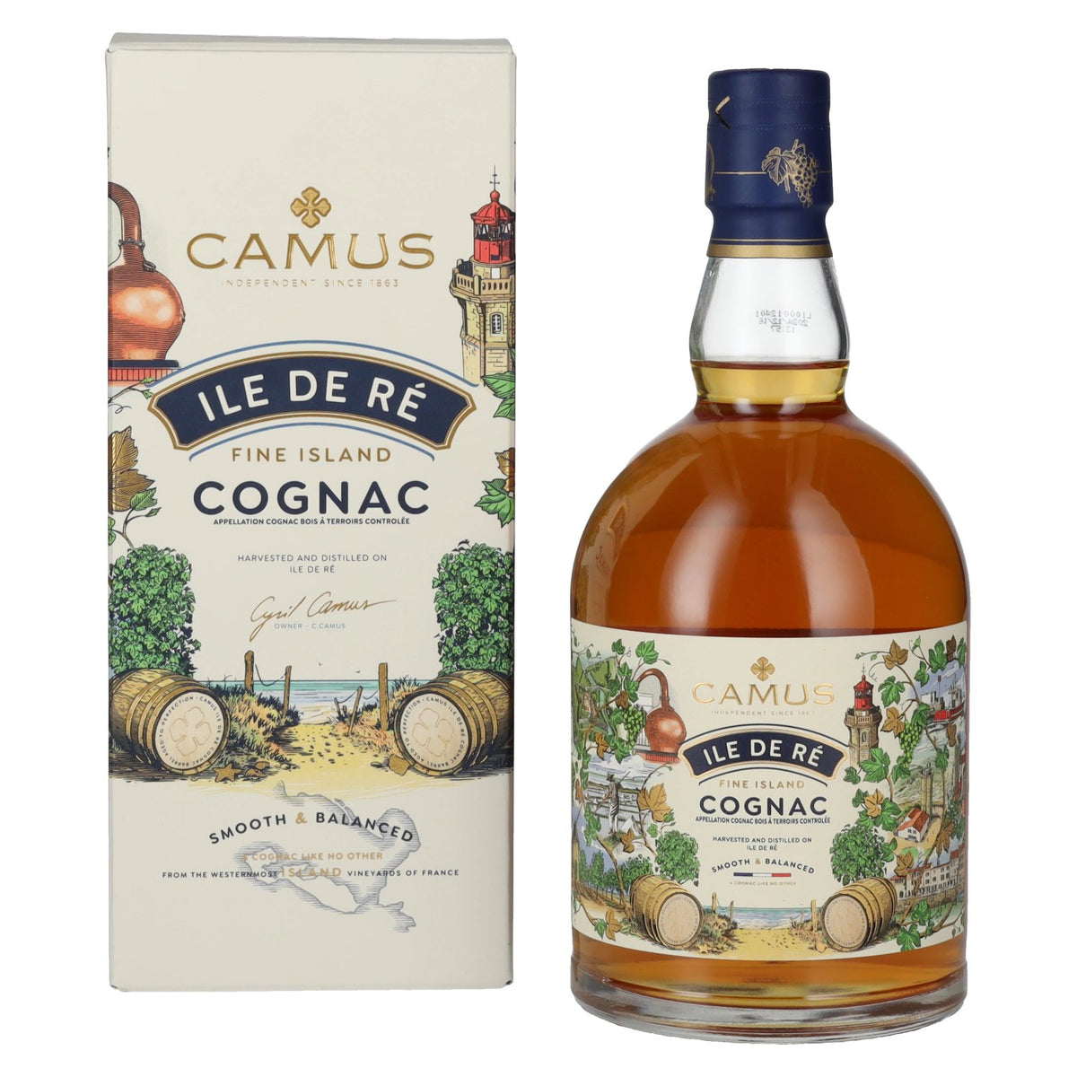 Camus ILE DE RÉ Fine Island Cognac 40% vol. 0,7 l in geschenkverpakking