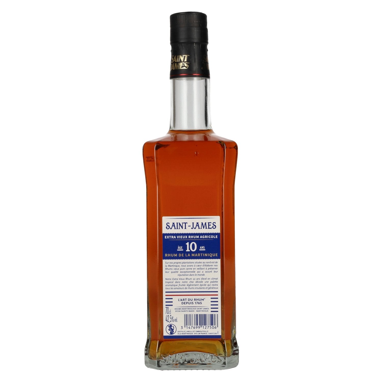 Saint James 10 ANS Extra Vieux Rhum Agricole Martinique Millésime AOC 2015 42,5% Vol. 0,7l