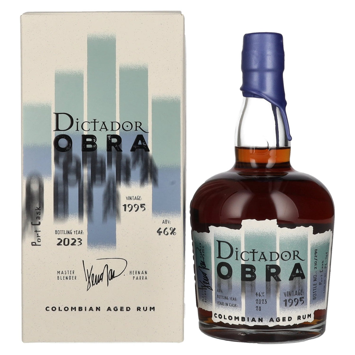 Rhum Dictador OBRA VINTAGE 28 ans d'âge Old Port CASK 1995, 46 % vol., 0,7 l, dans un coffret cadeau